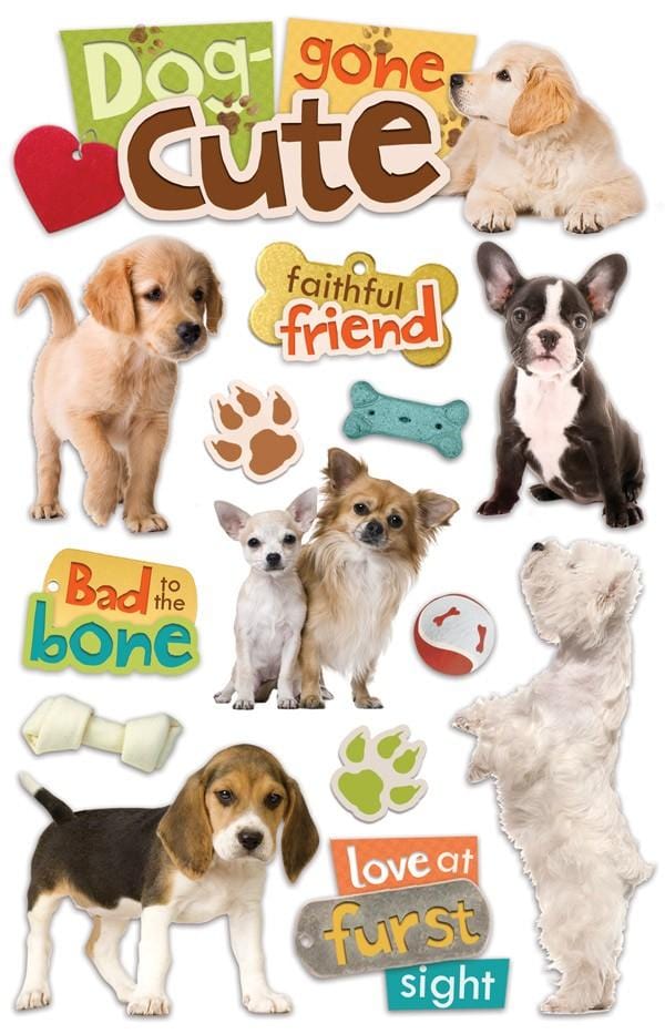  Scrapbook Stickers - 3D Dog Gone Cute、mySite、ghnorth