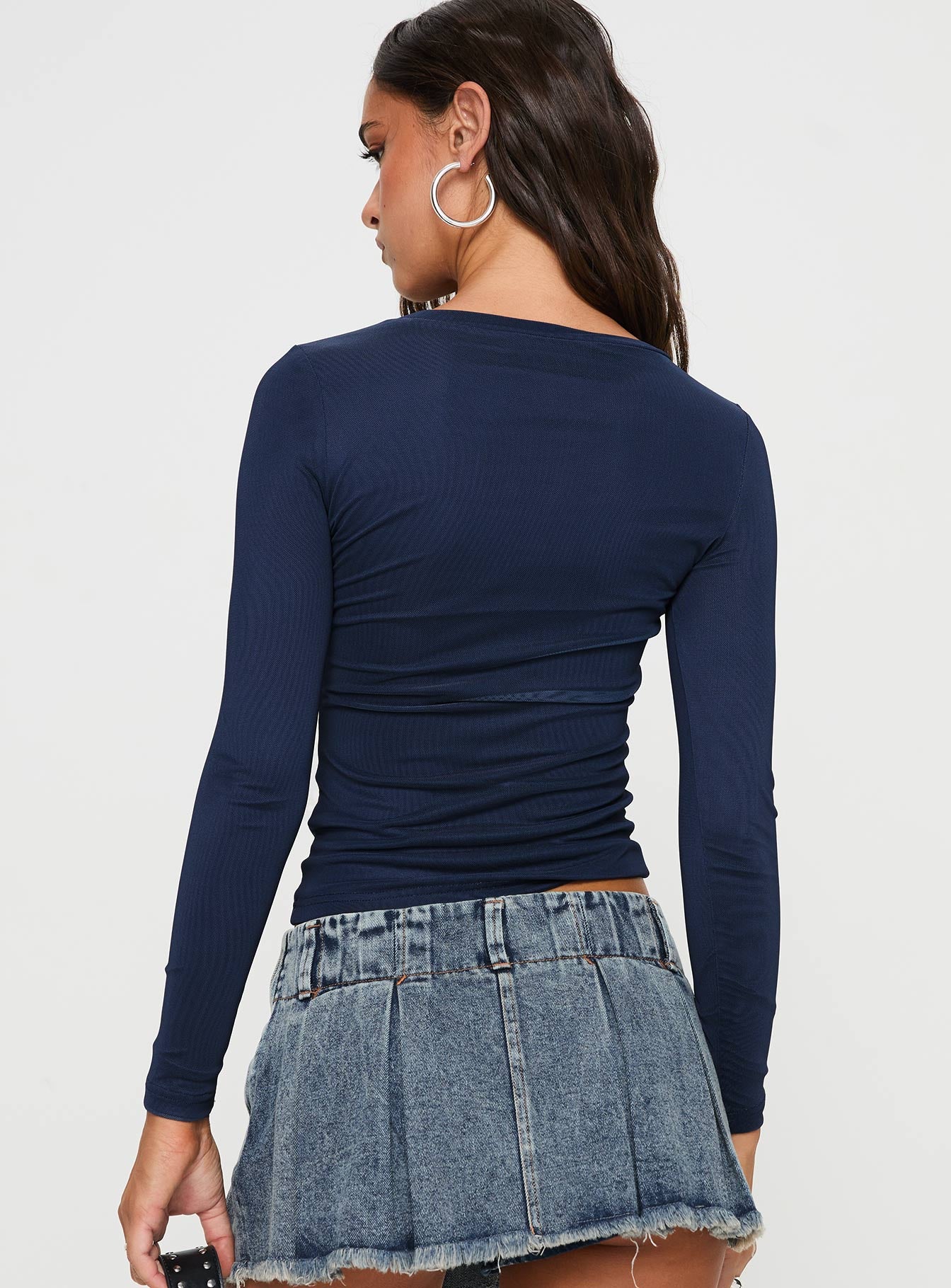 Raldor Long Sleeve Top Navy、mySite、solidvoid