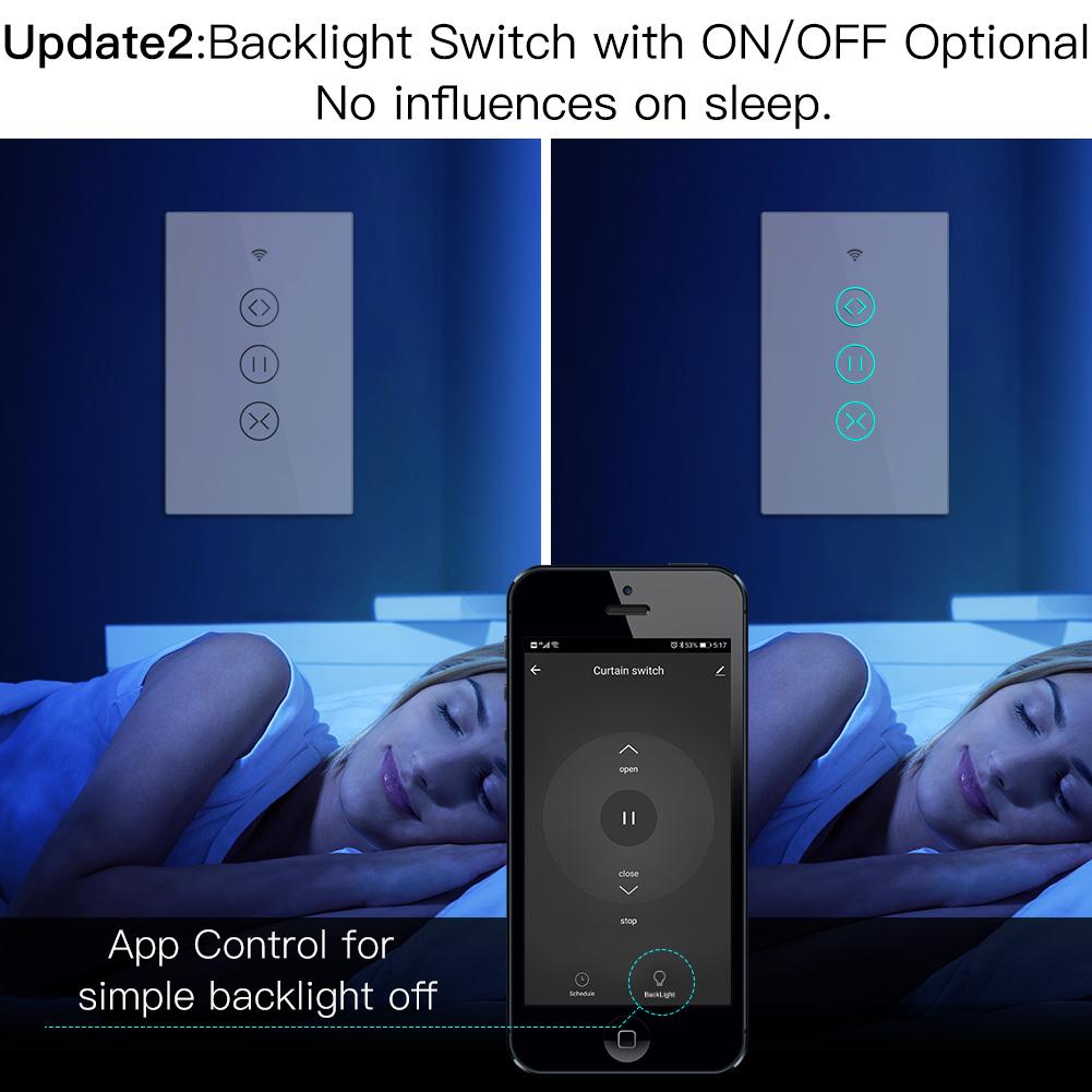 ZigBee RF433 Smart Curtain Blinds Shutter Touch Switch Multi-control Neutral Wire Required US、mySite、fannypackpong