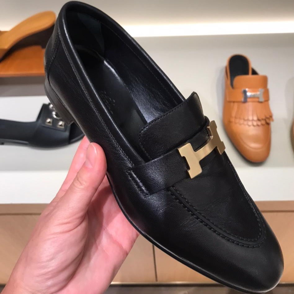 Hermes Paris loafers in black、mySite、garminoutage.com
