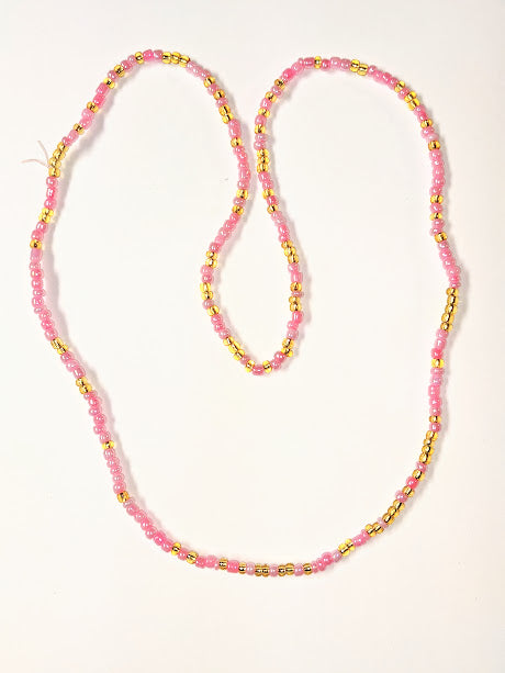 Pink stretchable African waist beads-DPWB301、mySite、solidvoid