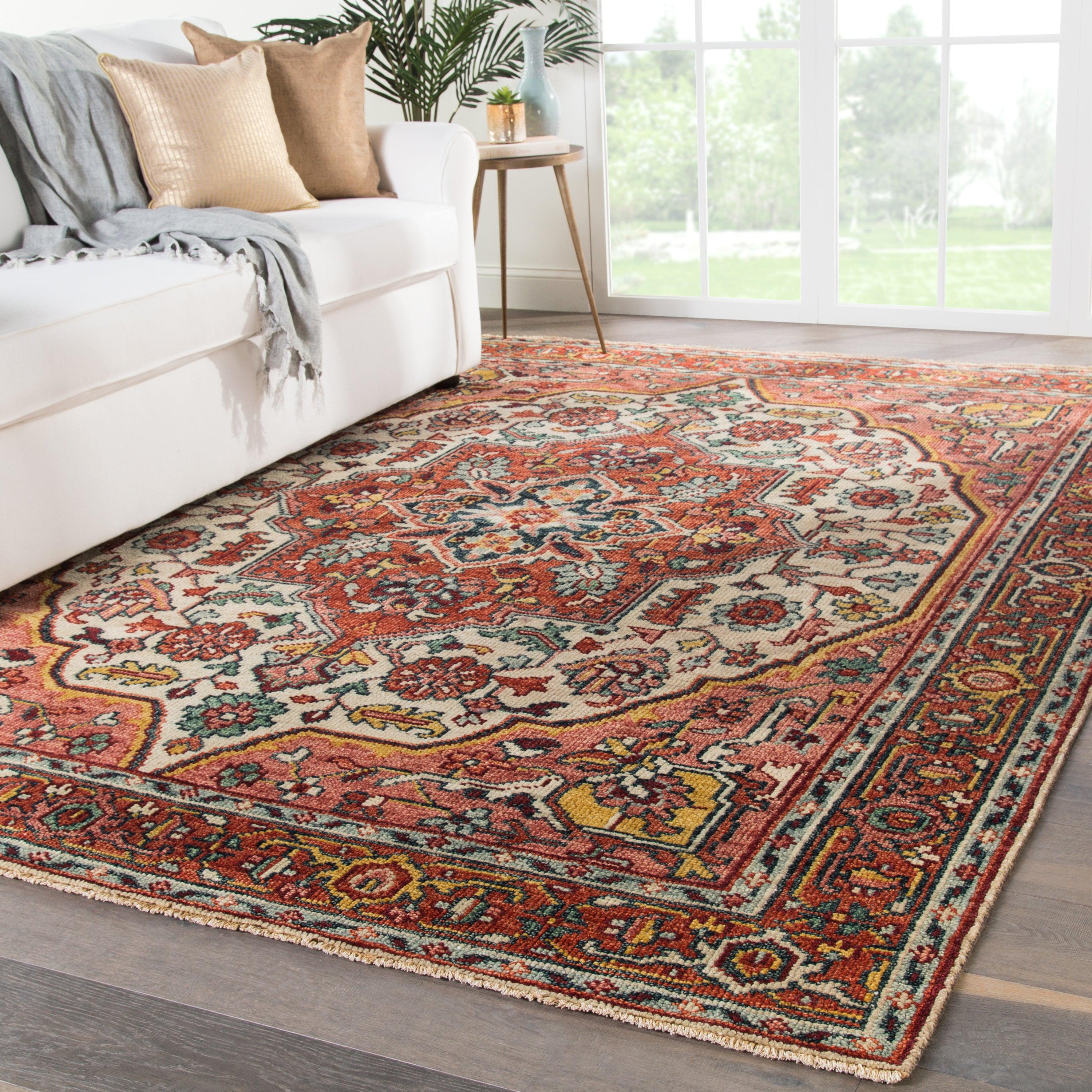 Tavola Hand-Knotted Medallion Pink Multicolor Area Rug、mySite、gigharbornorthrealestate