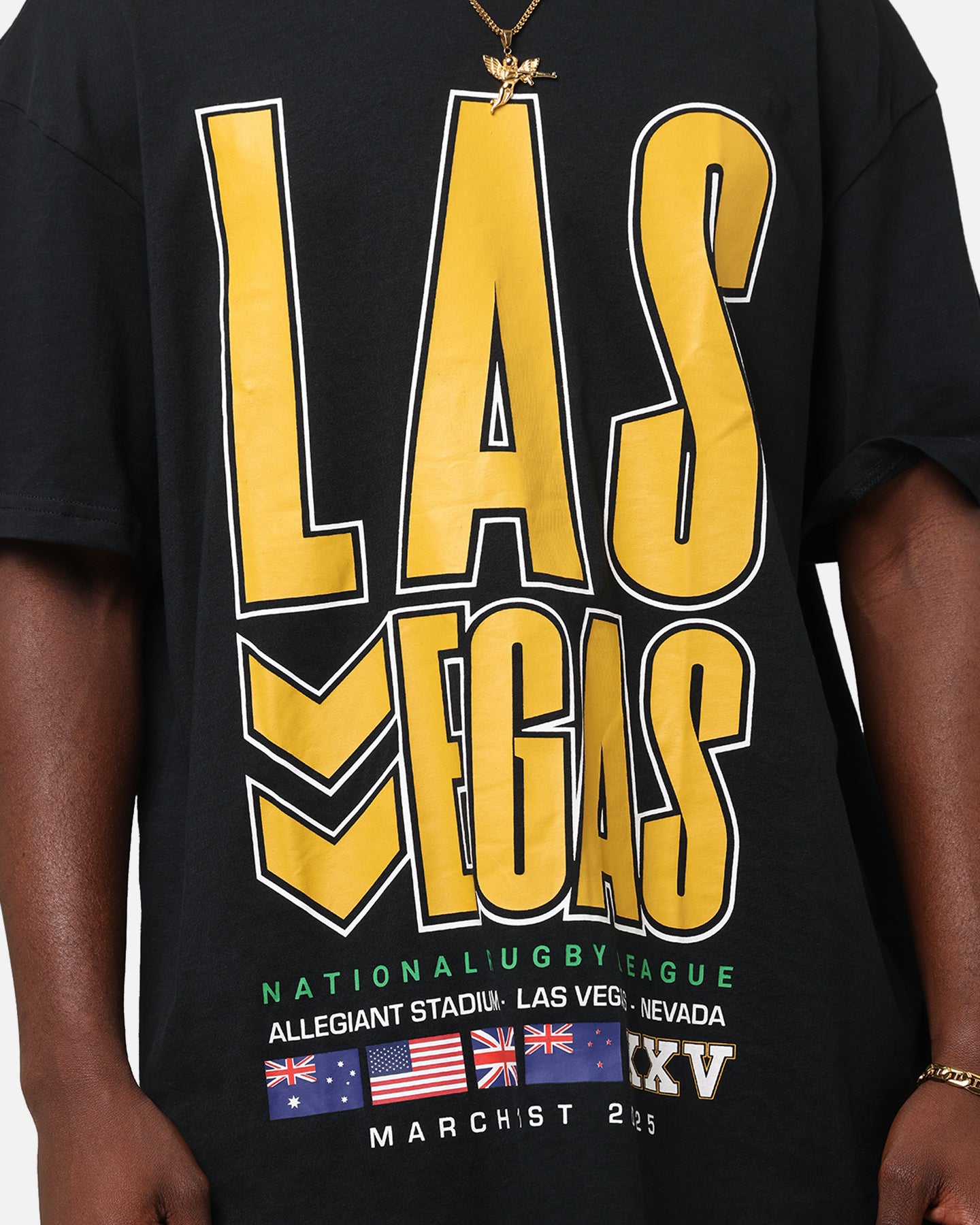 Bleacher Athletic NRL 2025 Las Vegas Round T-Shirt Black、mySite、zt4zffjzw