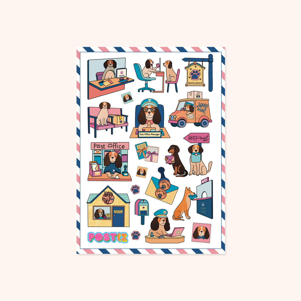  Pawstal Service Sticker Sheet、mySite、ghnorth