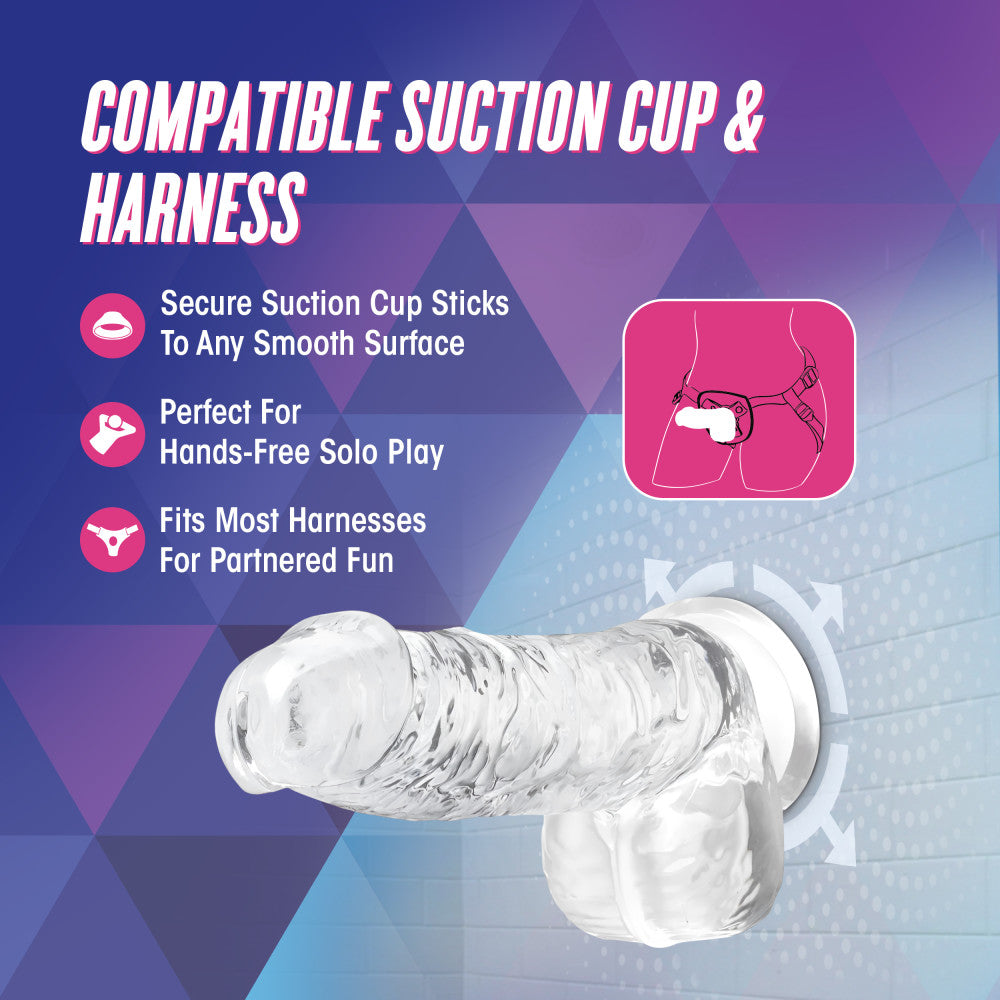 Naturally Yours By Blush® | Realistic Diamond 6-Inch Long Dildo With Balls & Suction Cup Base、mySite、bottomscart