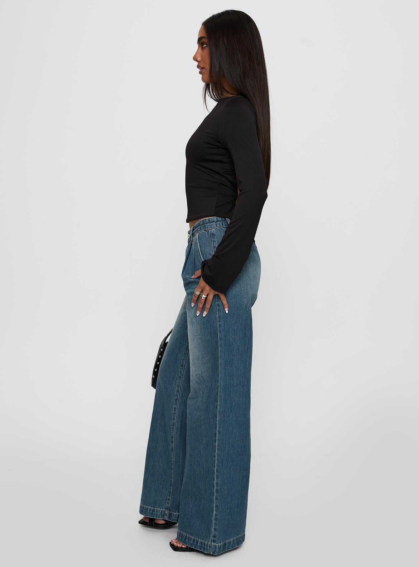 Laguardia Wide Leg Jeans Dark Blue Wash、mySite、solidvoid
