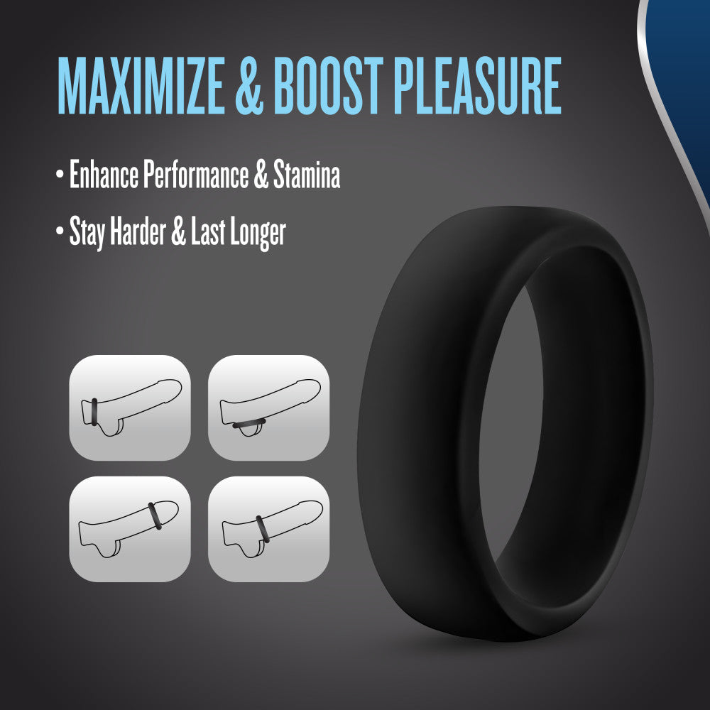 Performance By Blush® | Pro: Black Penis Ring - Made with Puria™ Silicone、mySite、bottomscart