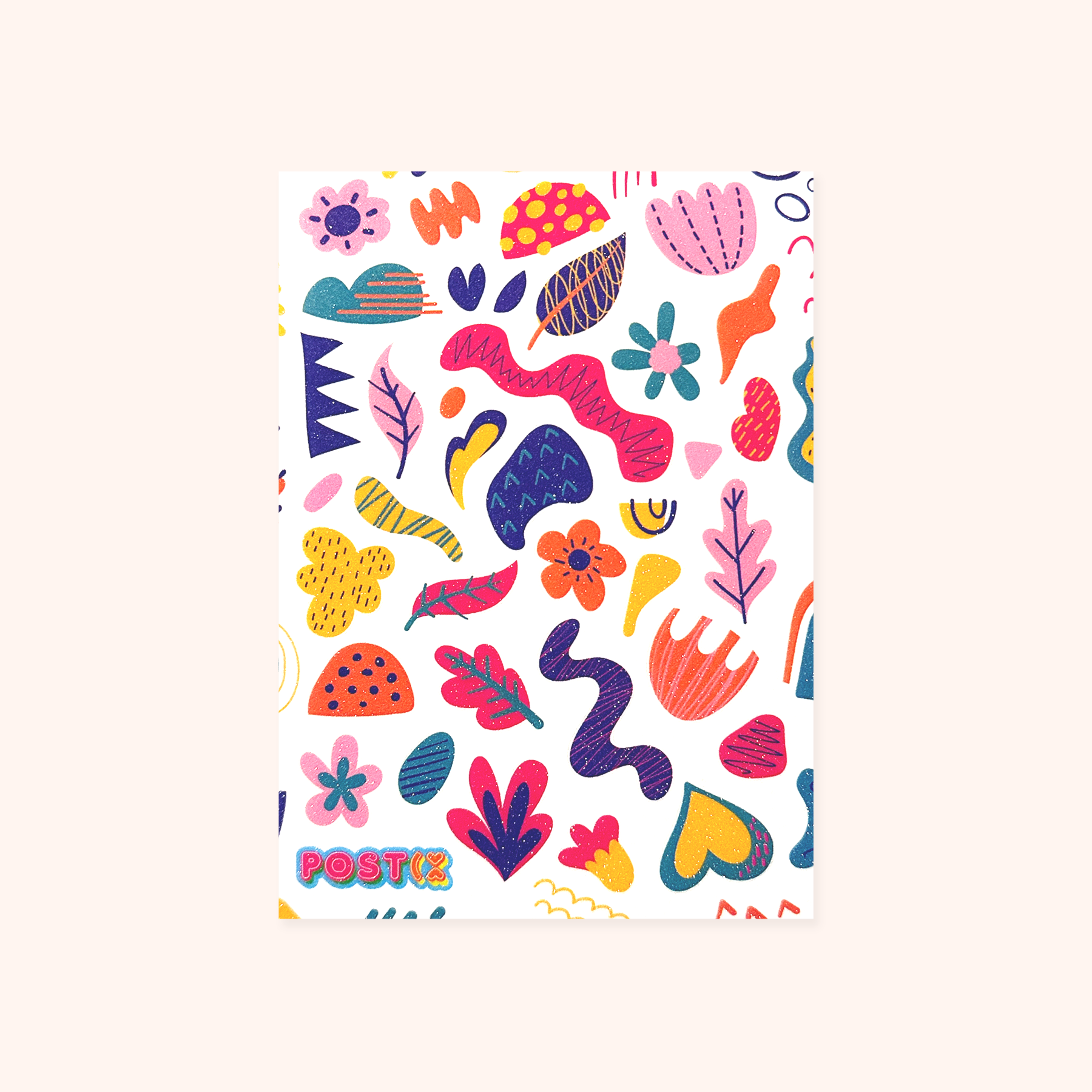  Vibrant Abstract Glitter Sticker Sheet、mySite、ghnorth