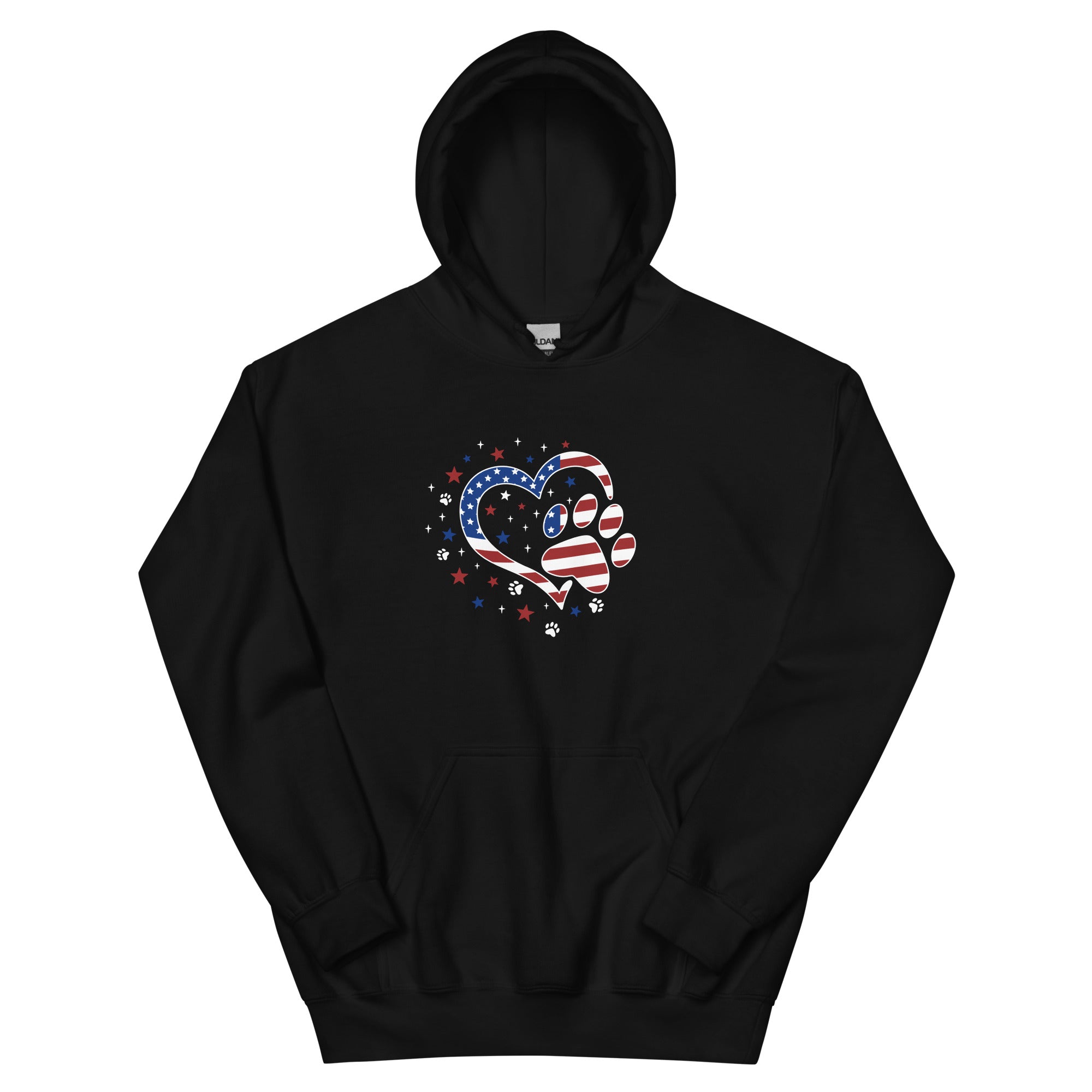 Star Spangled Paw Print Love Hoodie、mySite、camillekostekn