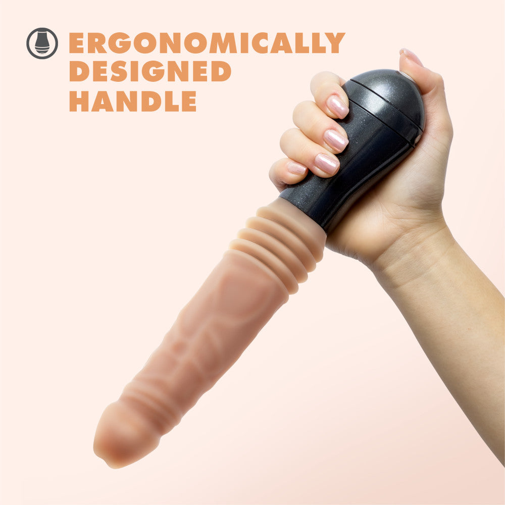 Dr. Skin Silicone By Blush® | Dr. Knight Large 10.5 Inch Vibrating, Gyrating And Thrusting Dildo in Beige – Made With Puria® Platinum Cured Silicone、mySite、bottomscart