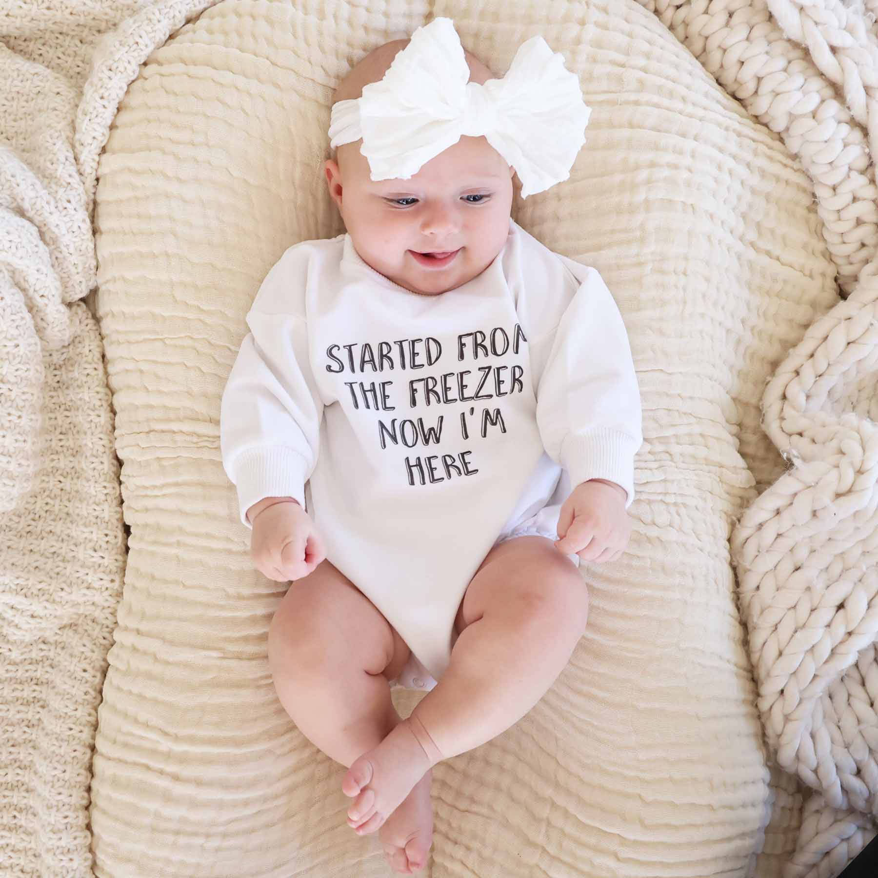  Started From The Freezer Graphic Sweatshirt Bubble Romper | White、mySite、layawaytickets