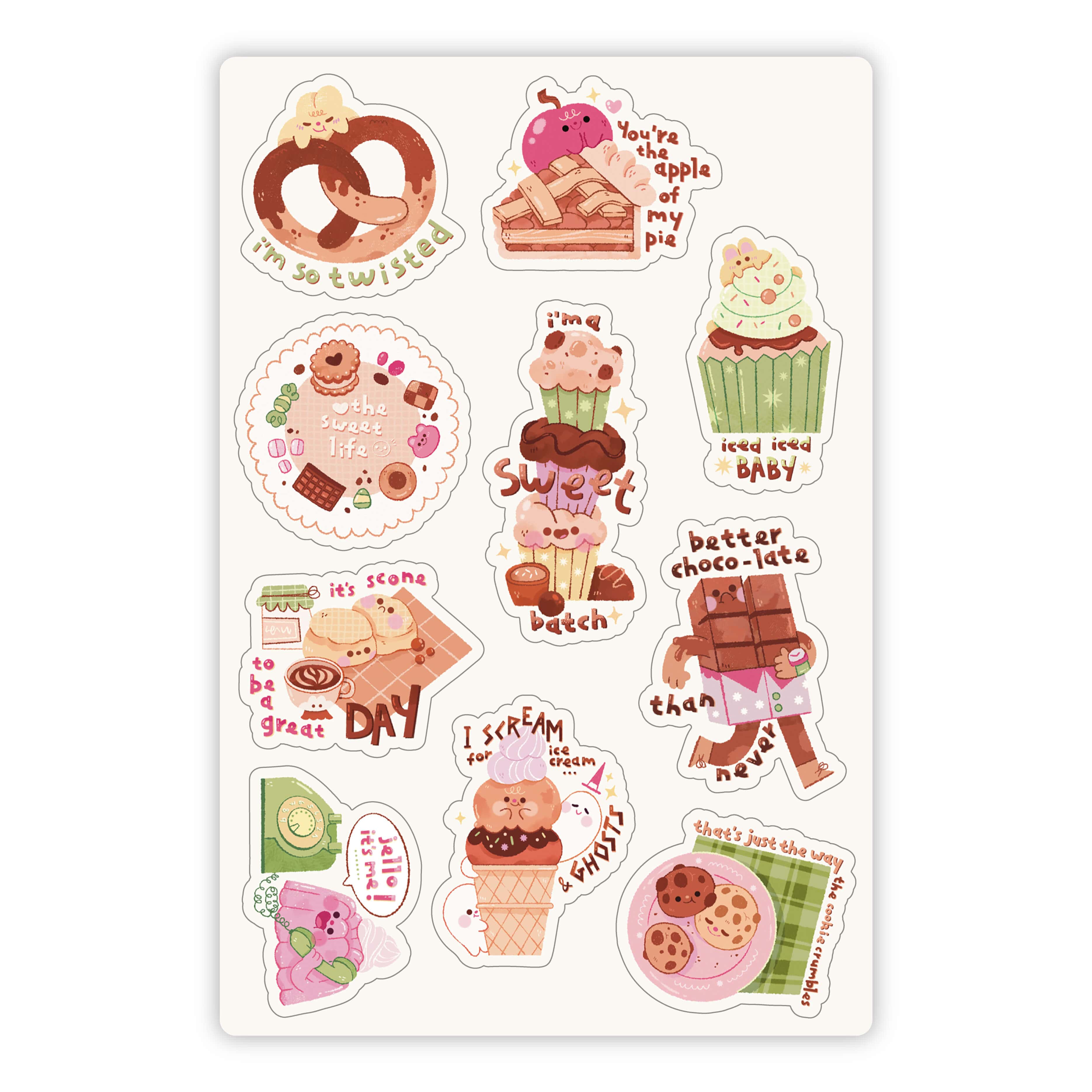  Food Pun Mini Sticker Sheet、mySite、ghnorth