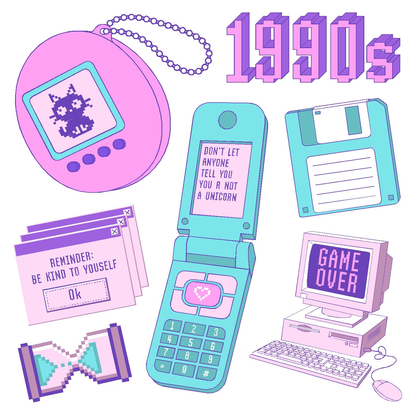  1990s Vinyl Sticker Decal Set、mySite、ghnorth