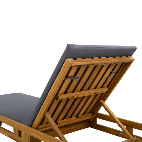 LOUNGE CHAISE SET, ACACIA WOOD WITH WATER-RESISTANT LOUNGE CUSHIONS (CREAM & 4 INCH THICK) - MATCHING DARK GREY VERSION AVAILABLE、、eastwooduniform