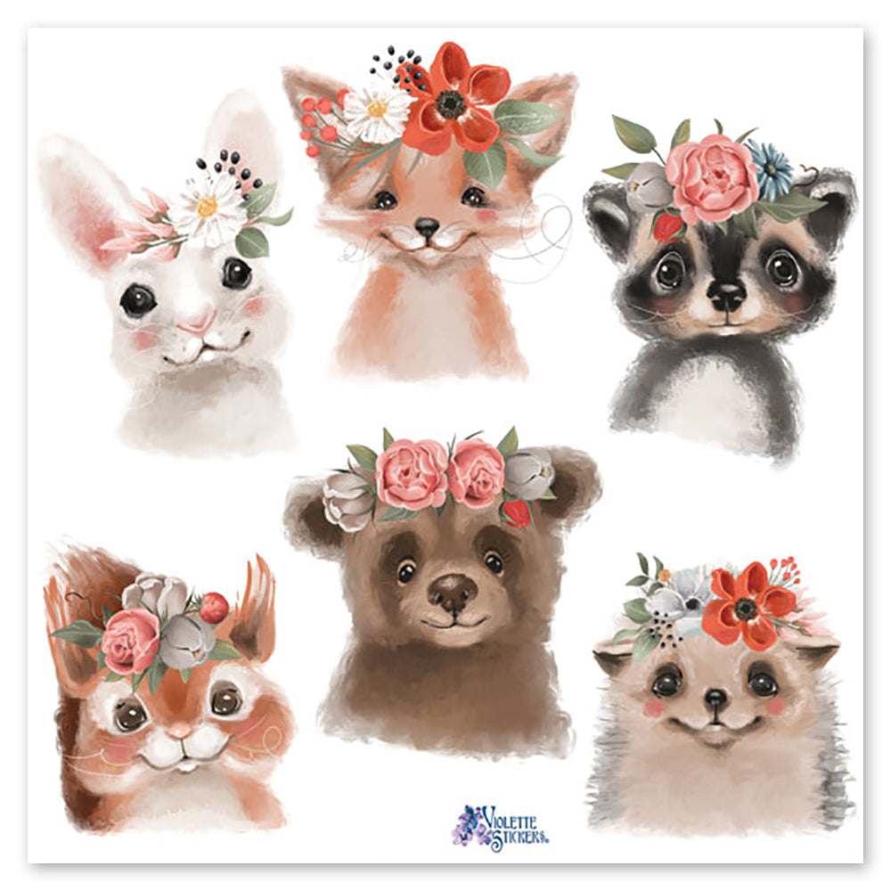  Floral Fox & Bear Stickers、mySite、ghnorth