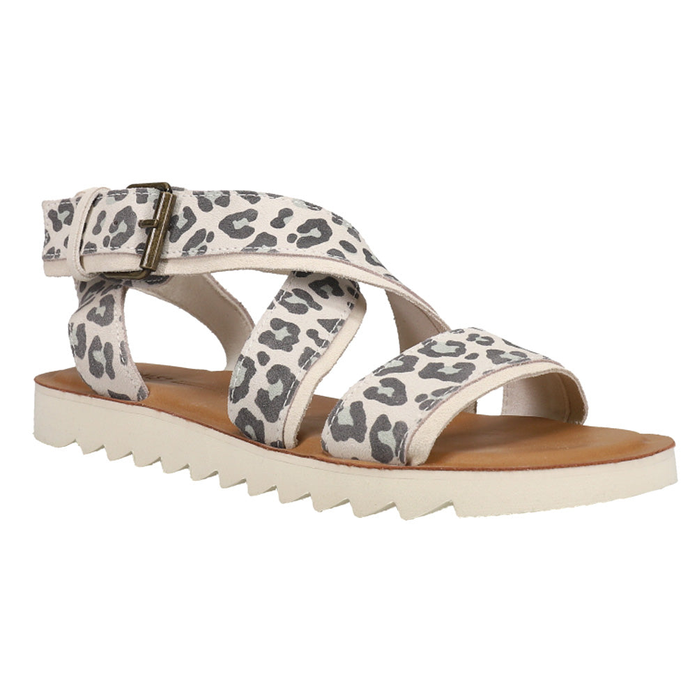 Sidney Tread Snow Leopard Ankle Strap Sandals、mySite、gtrtttuynbv