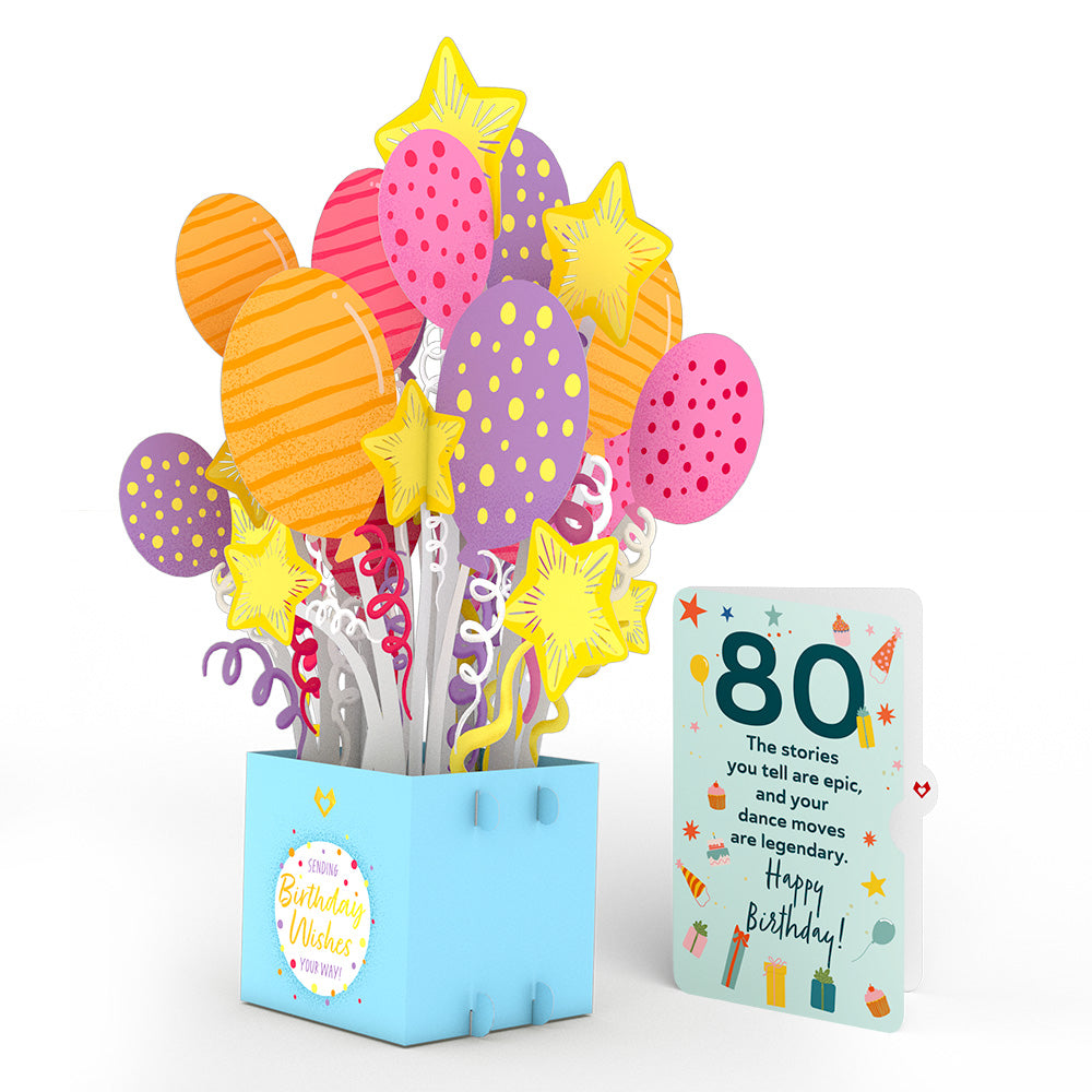 80th Birthday Balloons Giant Pop-Up Gift and Sentiment Set、mySite、solidvoid