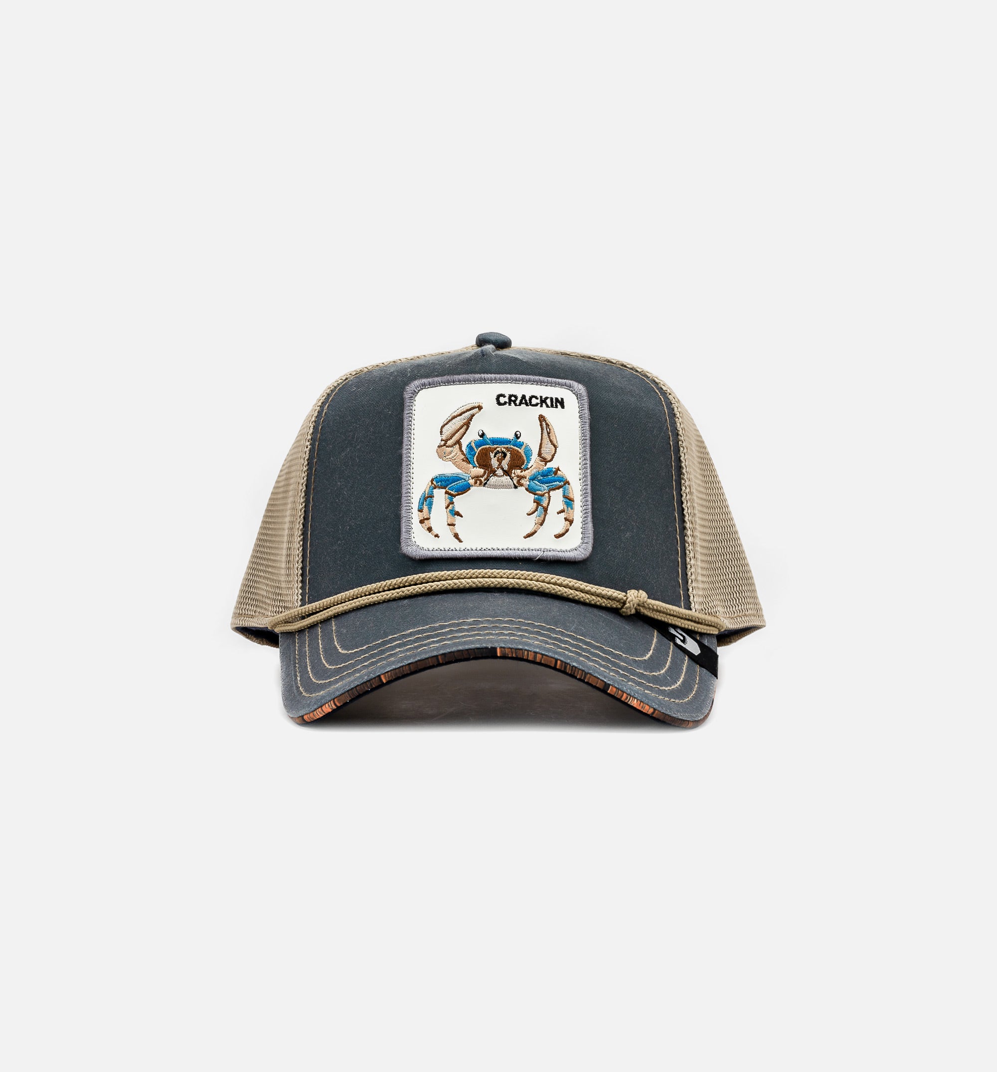Wuz Crackin Trucker Mens Hat - Slate/Beige、mySite、dreamappss