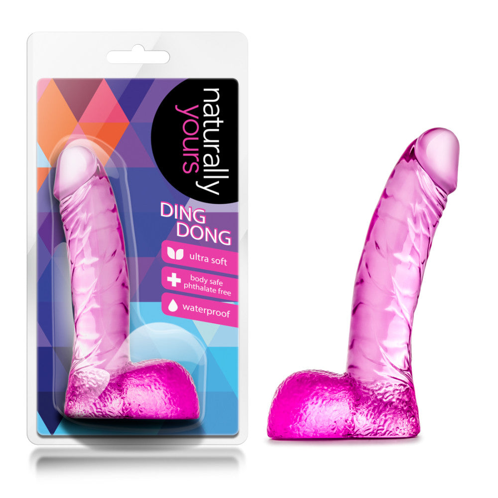 Naturally Yours By Blush® | Ding Dong Realistic Pink 5.5-Inch Long Dildo With Balls、mySite、bottomscart
