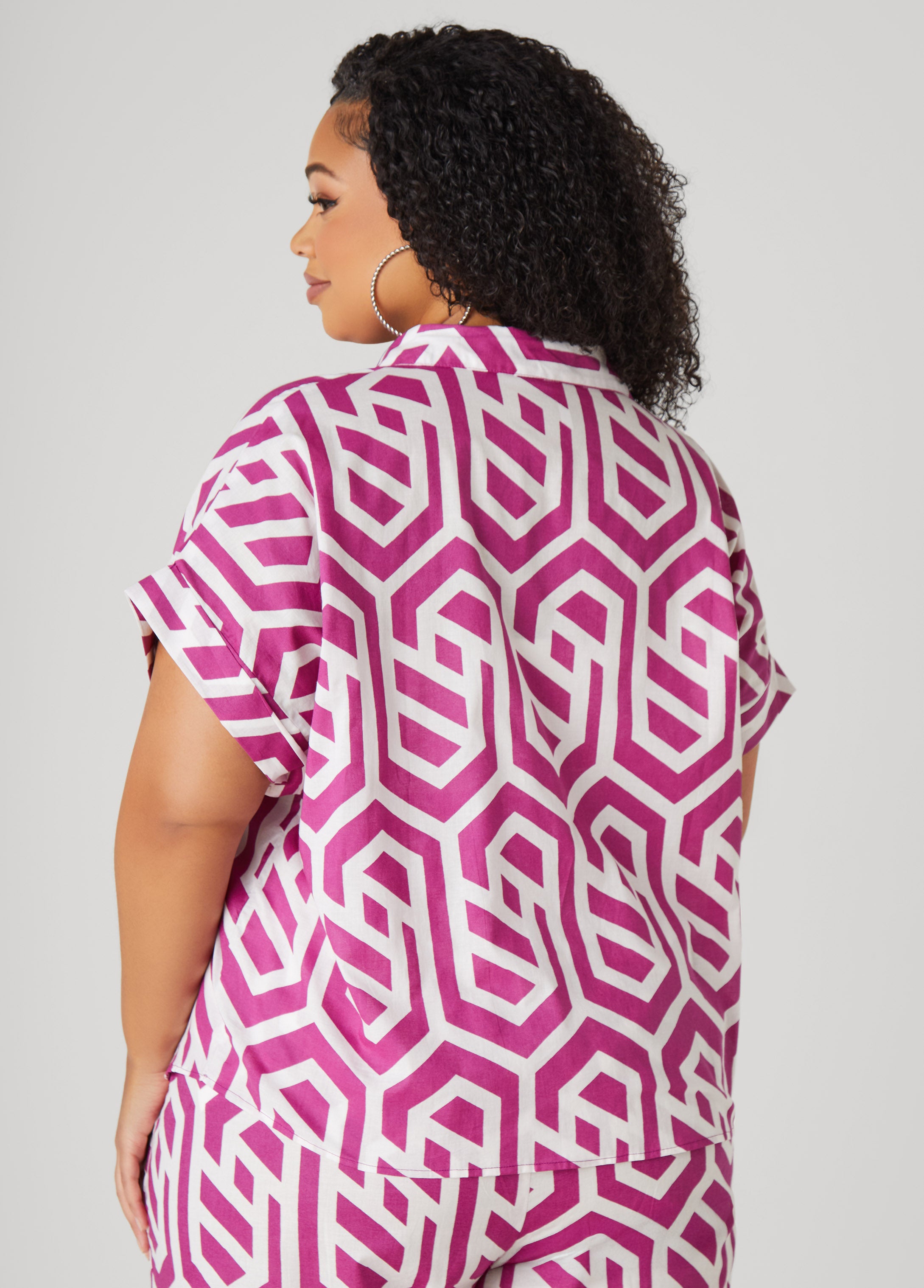 Geo Print Cotton Shirt、mySite、bengalsvssteelers