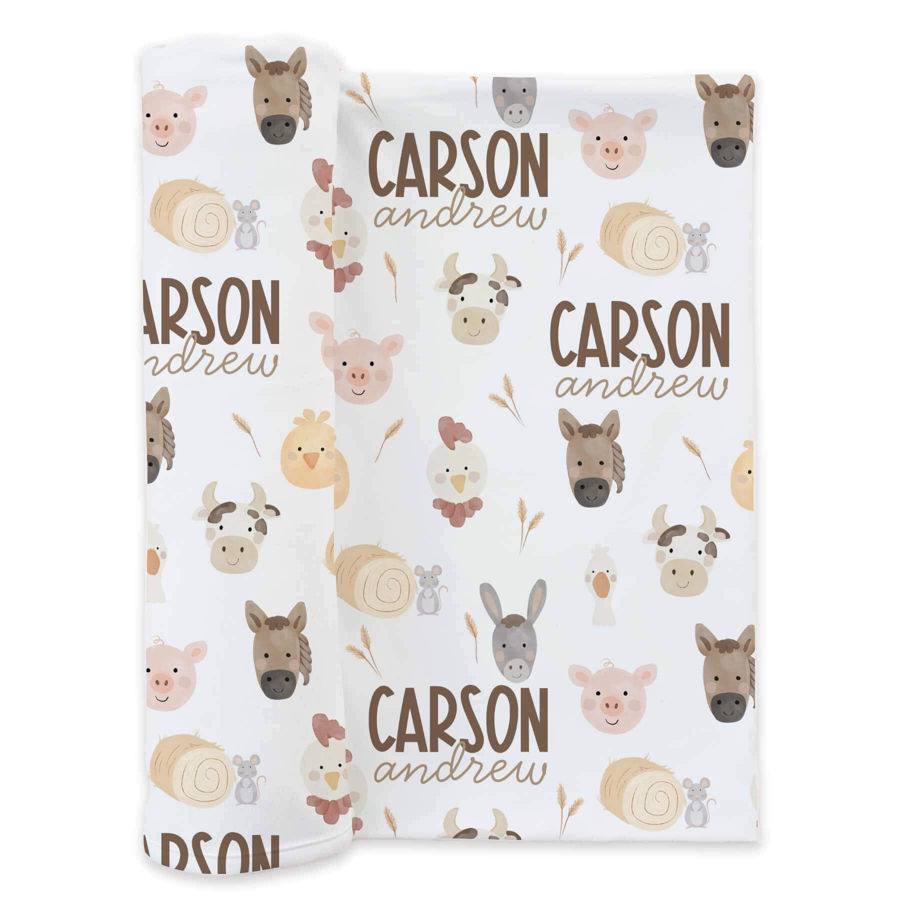  Barnyard Buddies Personalized Swaddle Blanket、mySite、layawaytickets