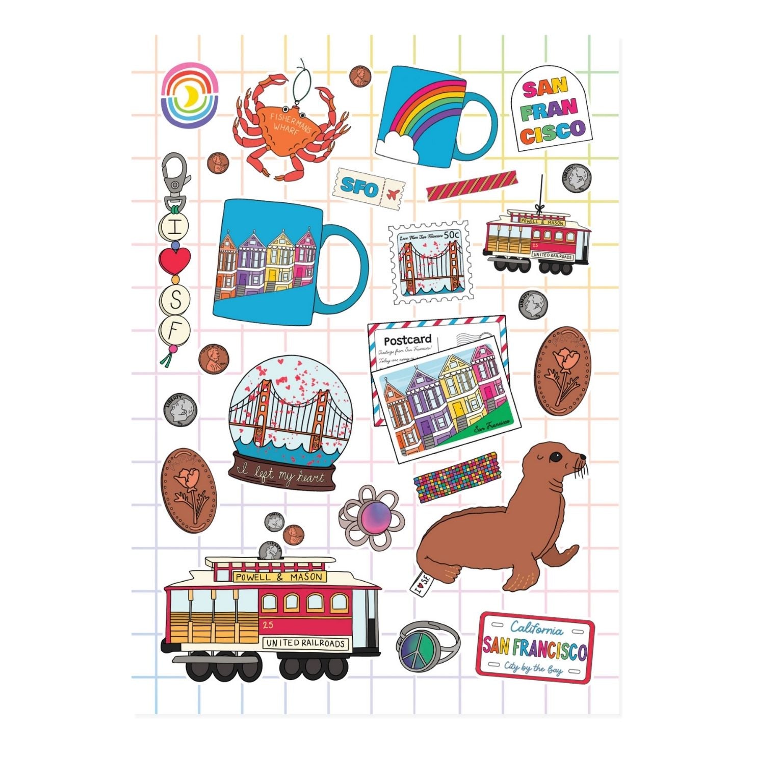  Golden Gate Moments A6 Sticker Sheet、mySite、ghnorth