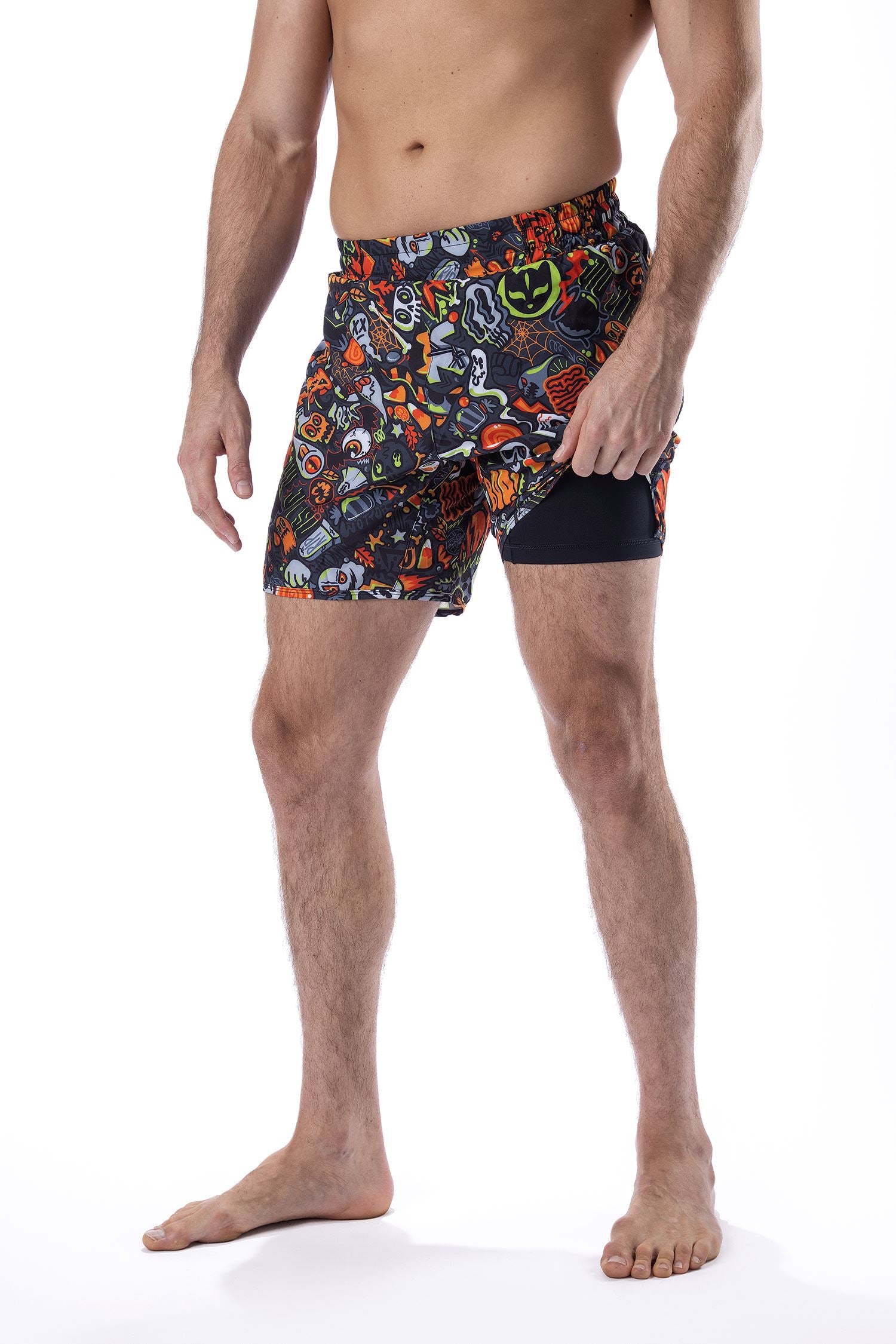 Men's Halloween Wotto Doodle Jiu Jitsu Shorts、mySite、gigharbornorthrealestate