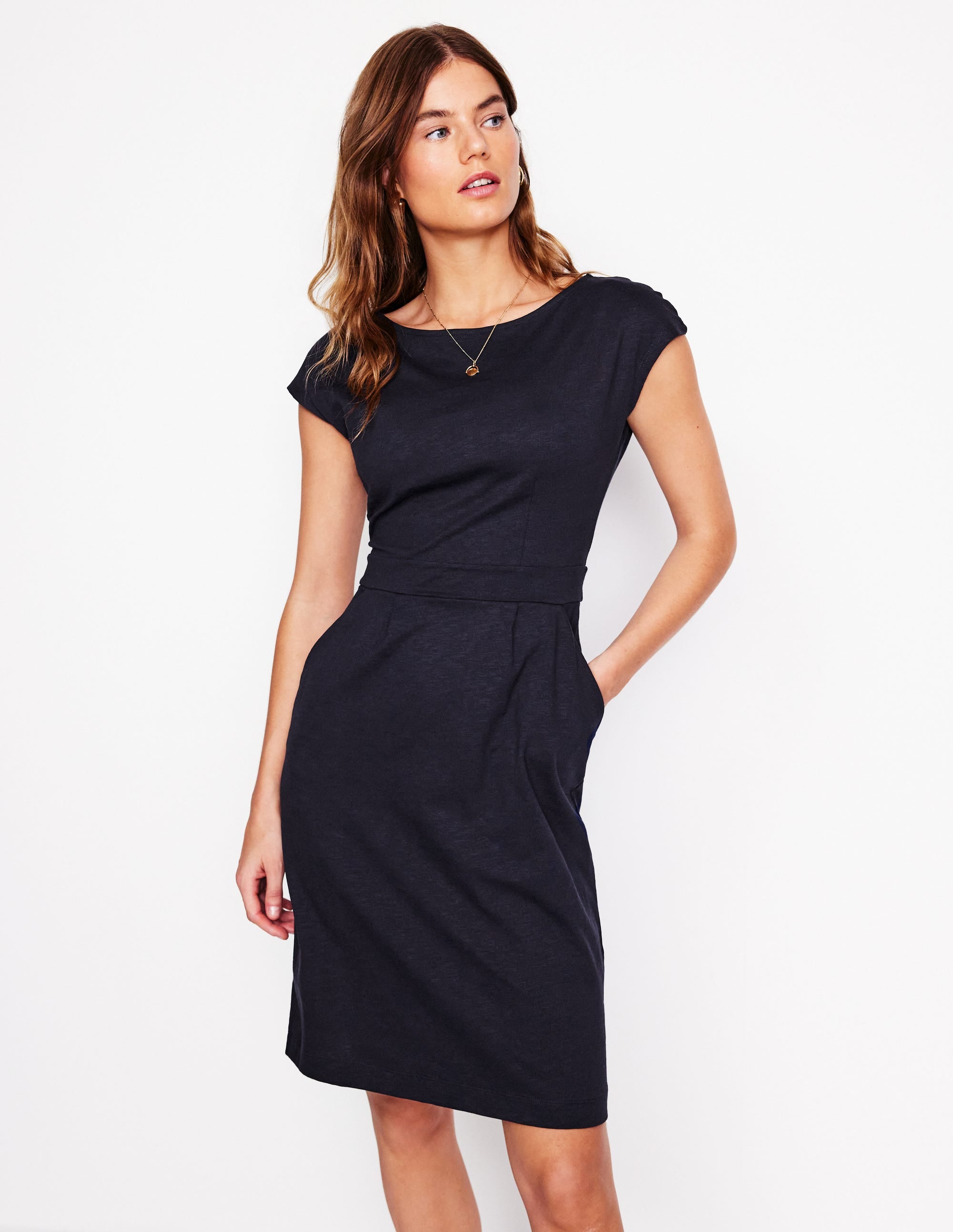  Florrie Jersey Dress-Navy、mySite、ashleygrahame