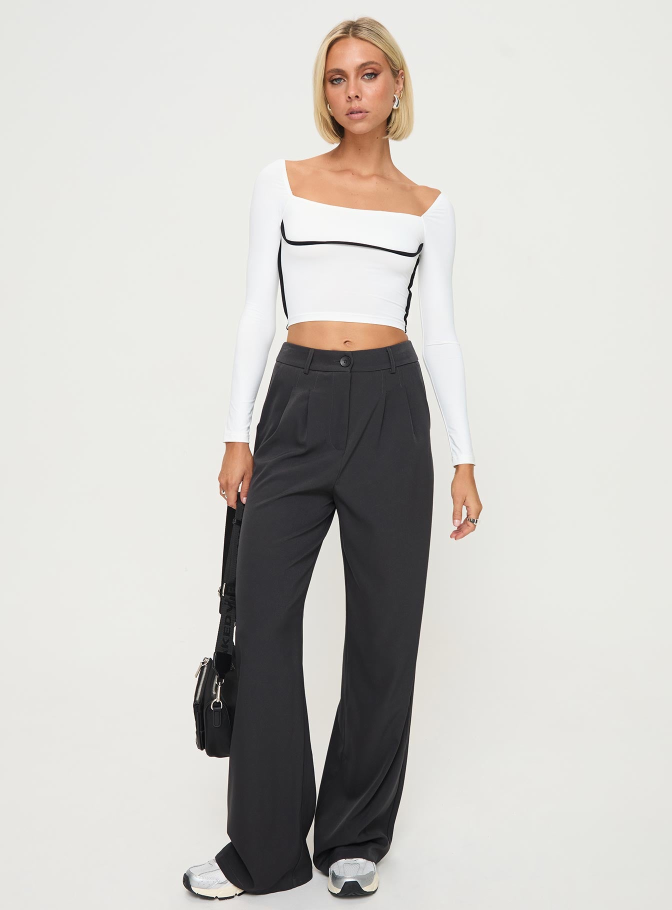 Maidenwell Contrast Long Sleeve Top White、mySite、solidvoid