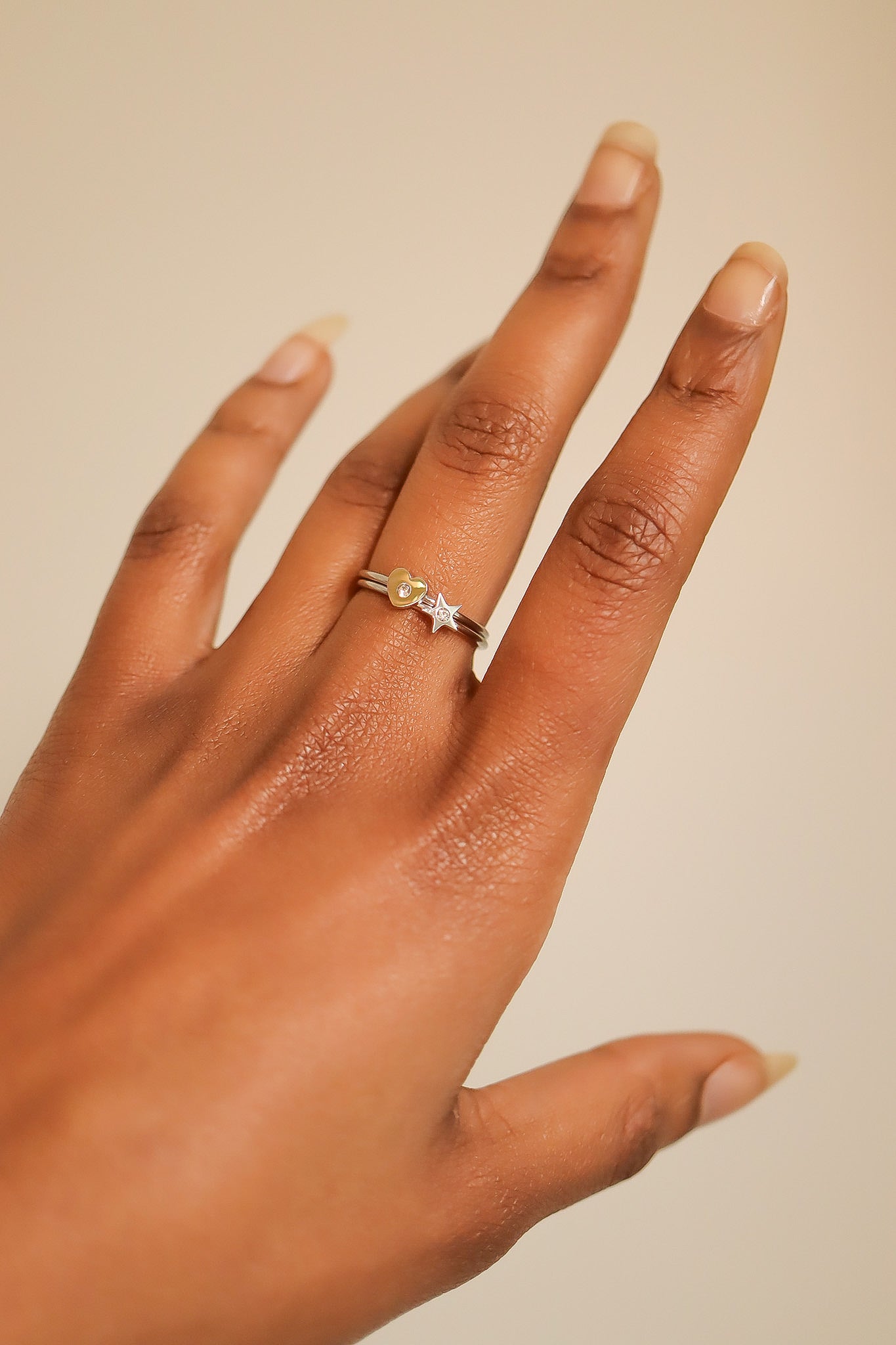 18K Gold PVD Stainless Steel CZ Stone Heart Symbol Ring / ZRJ0005、mySite、dreamappss