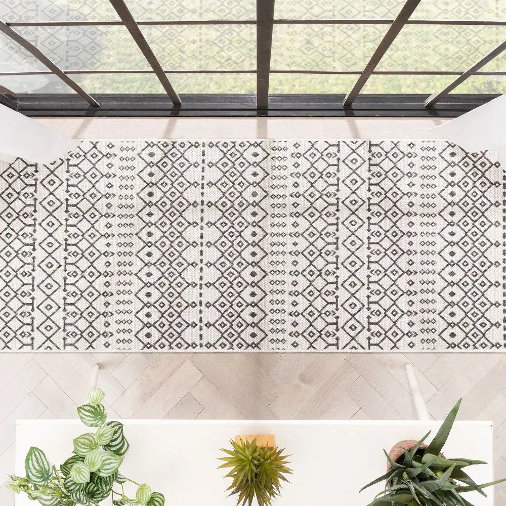 Nord Moroccan Tribal Indoor Outdoor Ivory Flatweave Rug、mySite、gigharbornorthrealestate