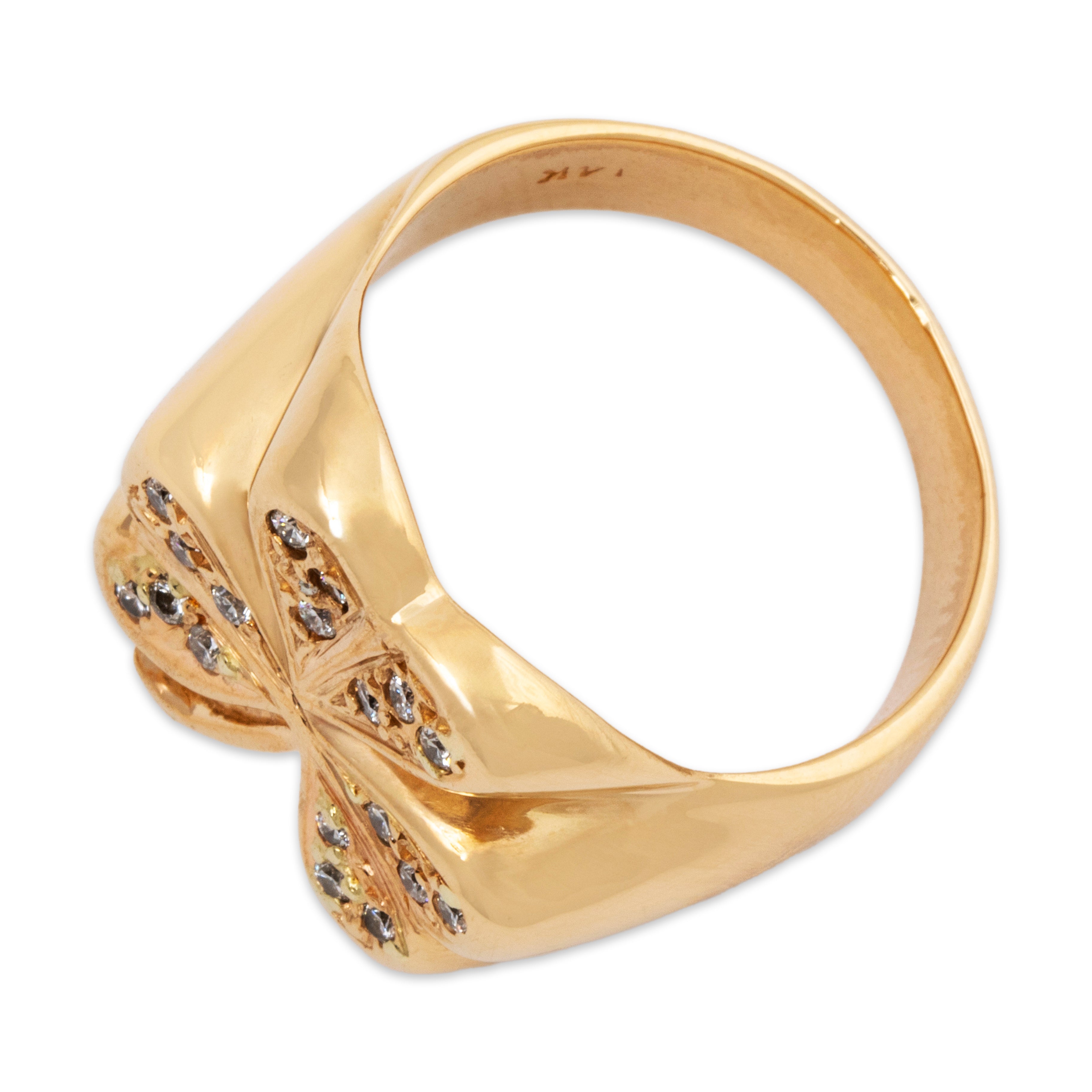 Vintage Heavy 14k Yellow Gold .288cttw Diamond Clover Ring 8.50、mySite、hinf8tx79