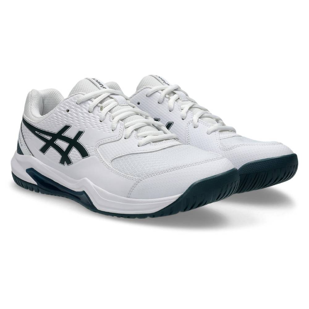 Asics Gel Dedicate 8 Wide Men's Tennis Shoe (White/Saxon Green)