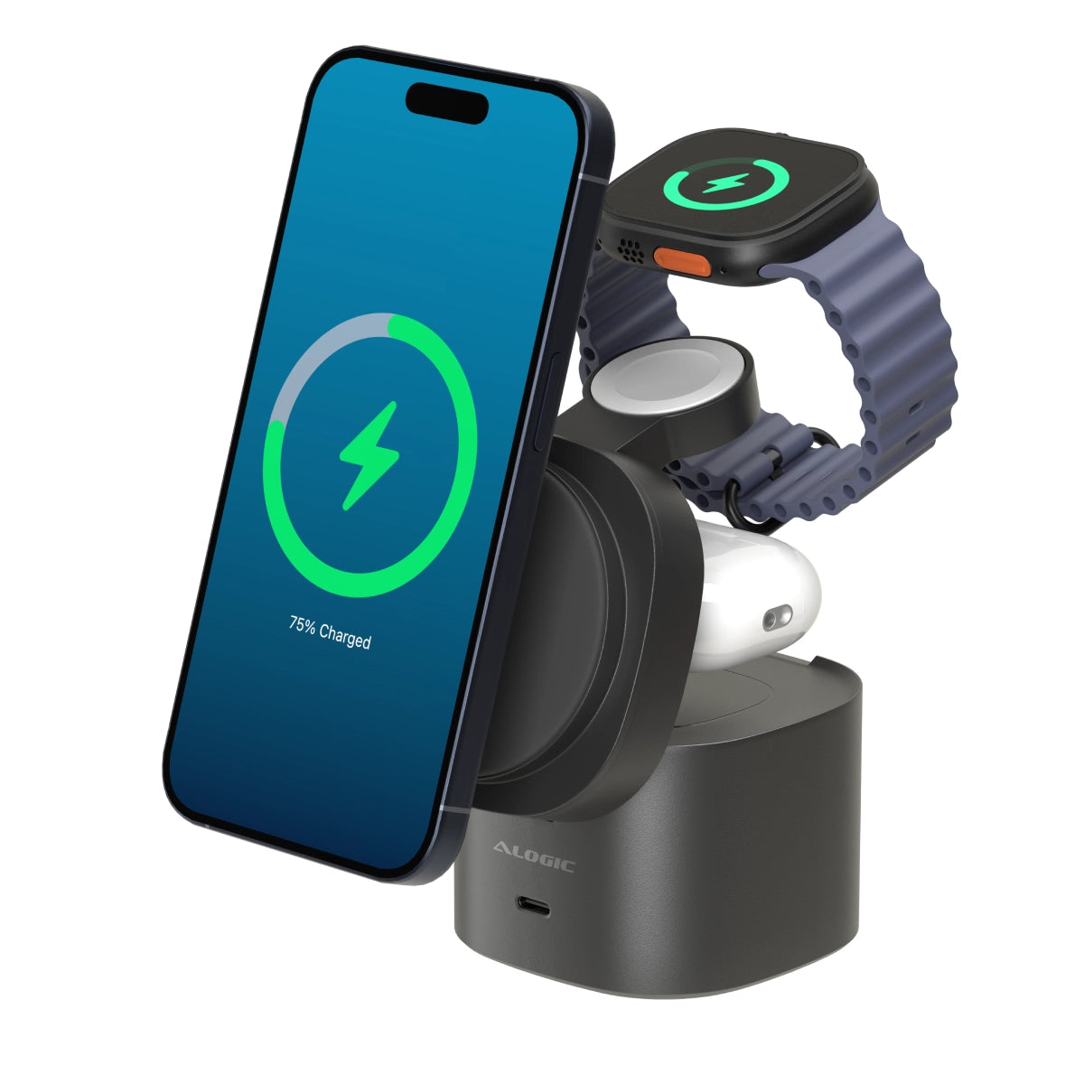 PowerPod 4-in-1 Qi2 Fast Wireless Charging Stand、mySite、fannypackpong