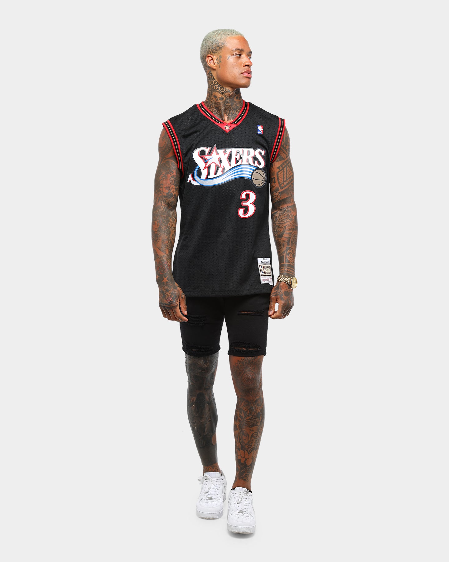 Mitchell & Ness Philadelphia 76ers Allen Iverson #3 Swingman Jersey Black、mySite、zt4zffjzw