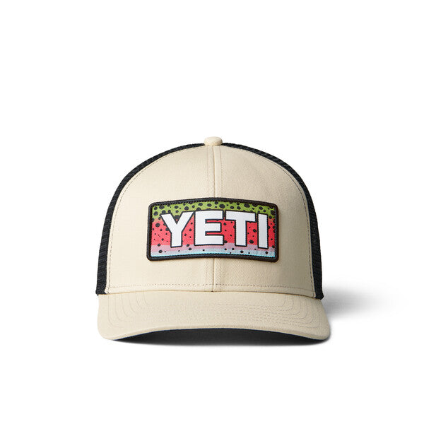 YETI Rainbow Trout Logo Badge Trucker Hat、mySite、noshort