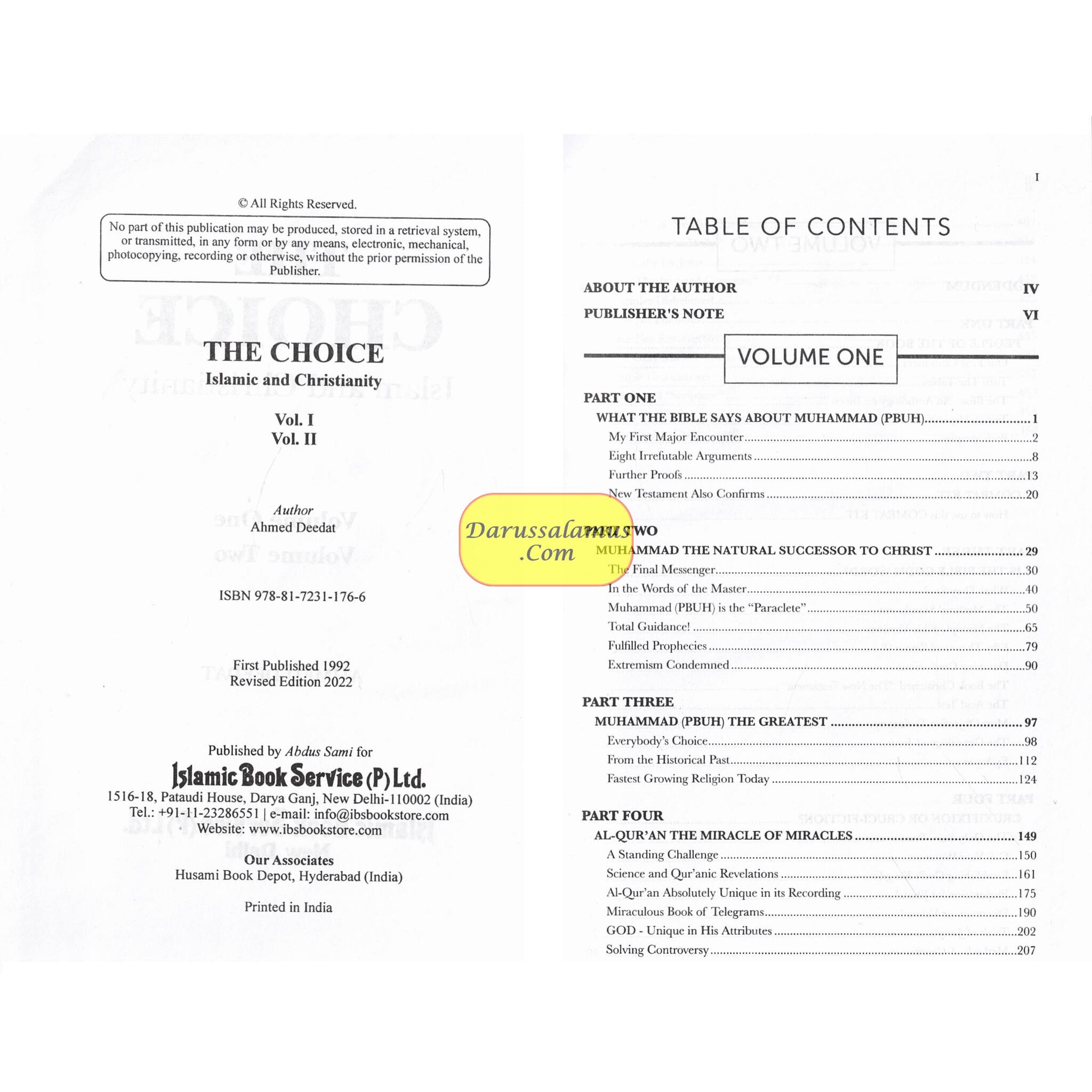 The Choice Islam and Christianity (Volume 1 & 2) By Ahmed deedat、mySite、topwebapps