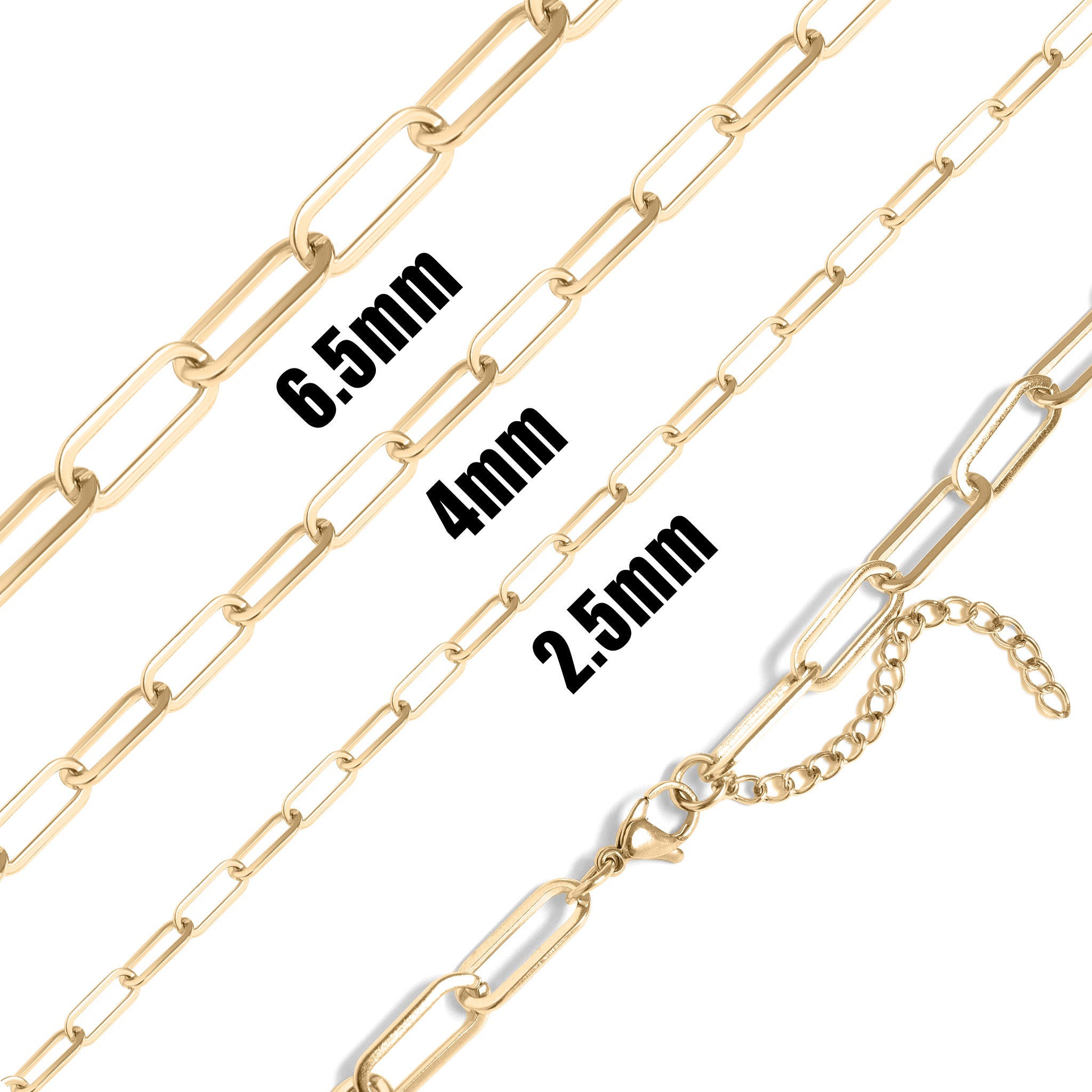 18K Gold PVD Stainless Steel Paperclip Chain Necklace / CHN9760、mySite、dreamappss