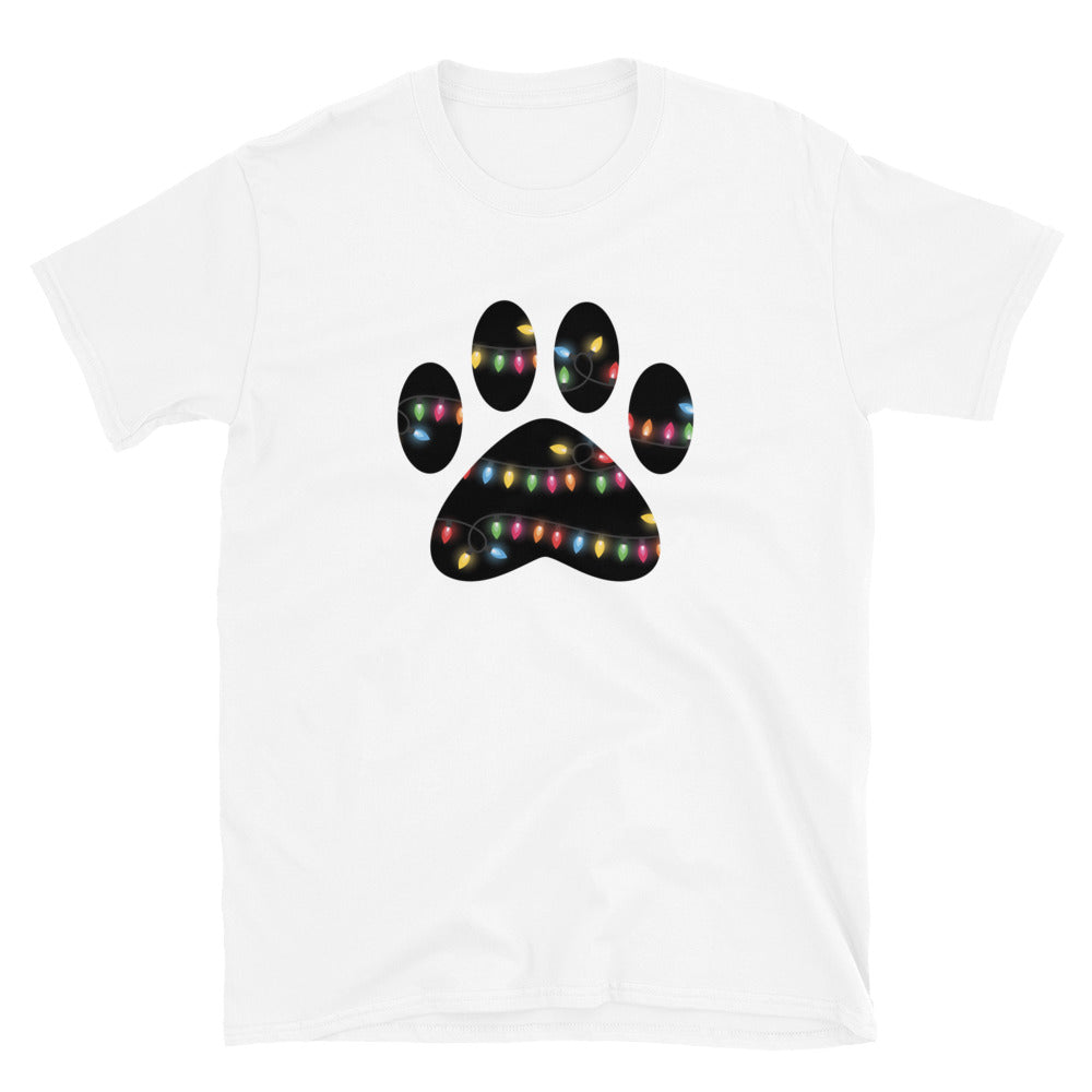 Christmas Lights Paw Print T-Shirt、mySite、camillekostekn