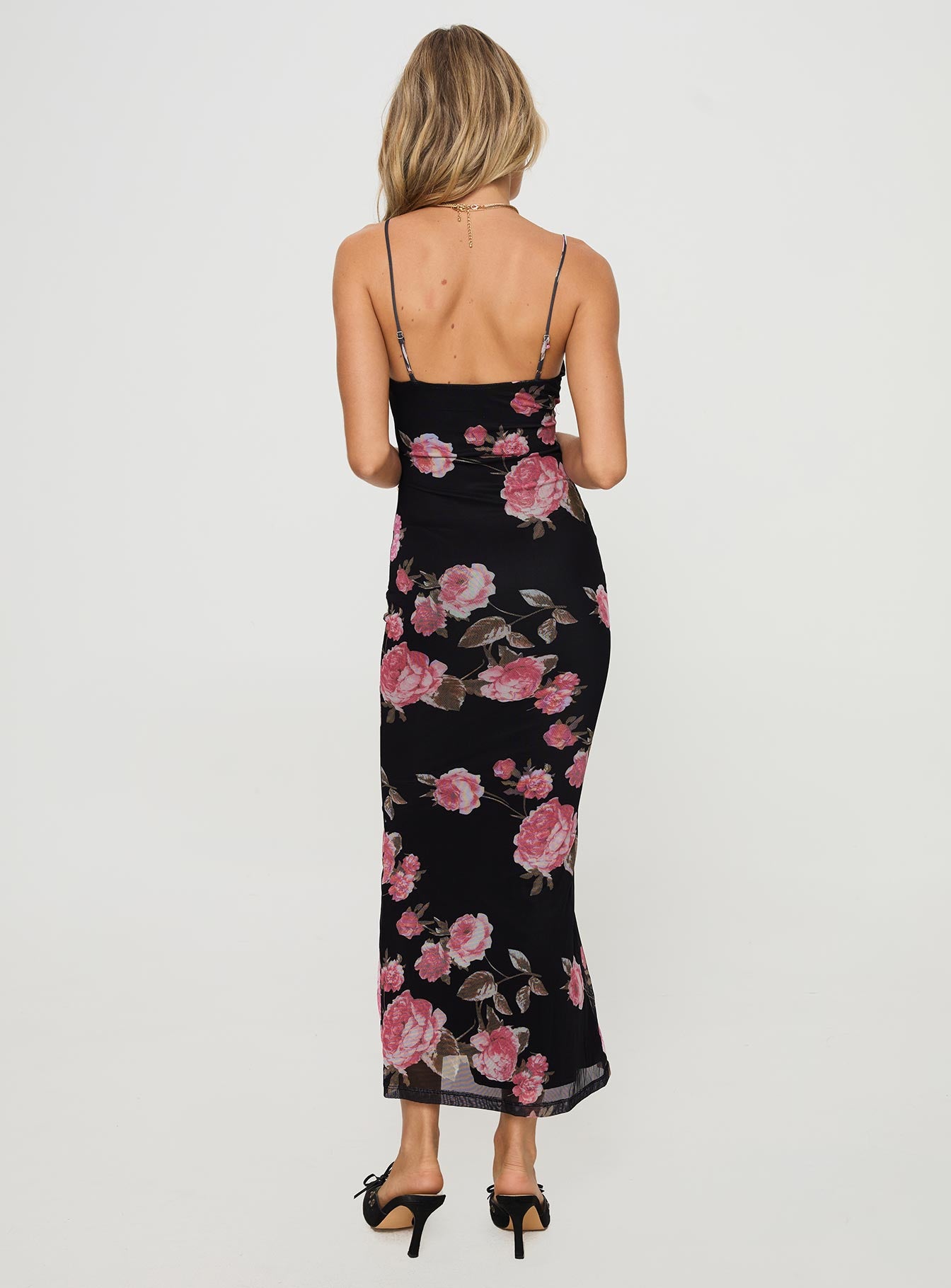 Manolis Maxi Dress Black / Floral、mySite、solidvoid