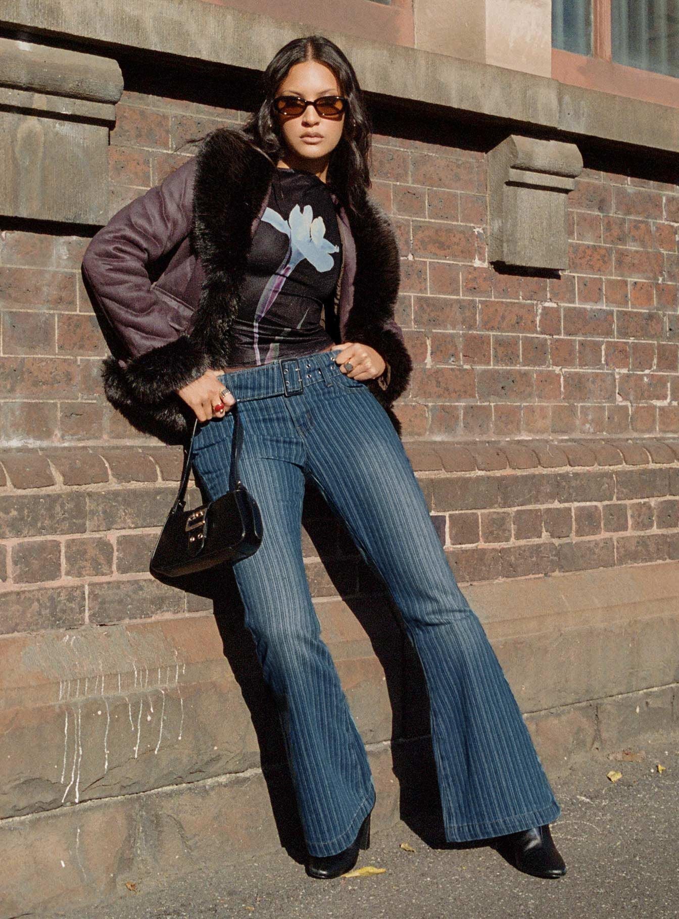 Ralbartia Stripe Belted Jeans Mid Wash、mySite、solidvoid