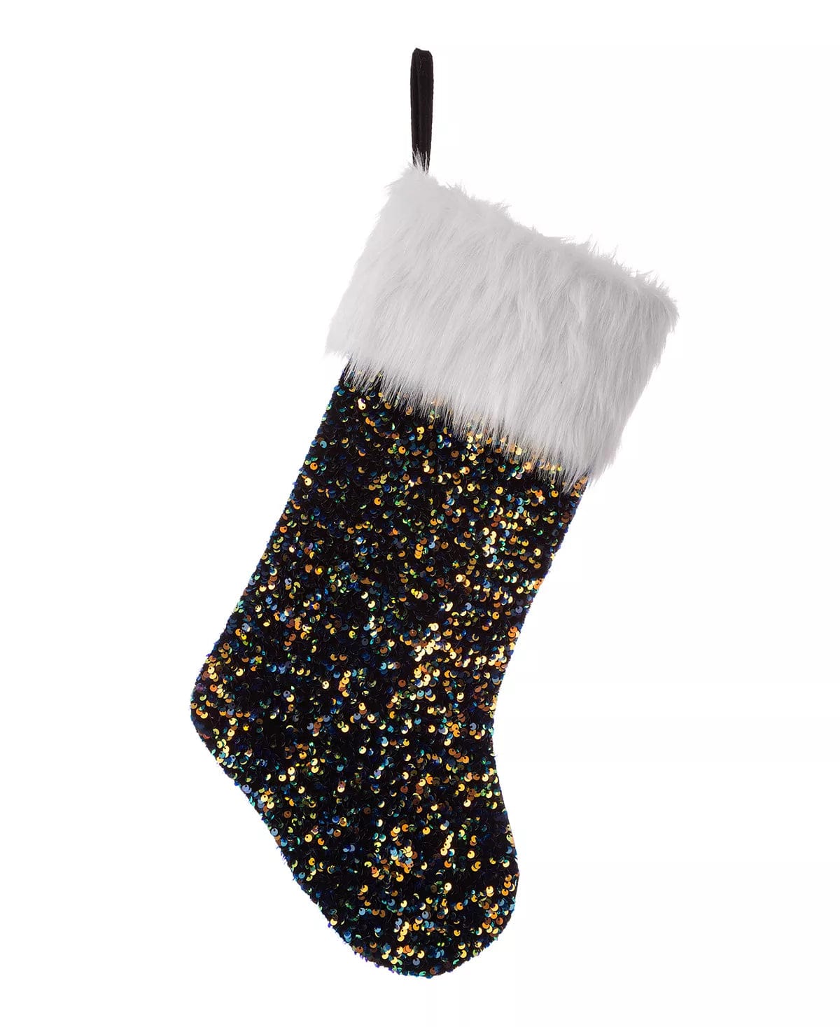 Sequin Christmas Stocking Candy and Gift Pouch Imported Polyester、mySite、g9winljtr