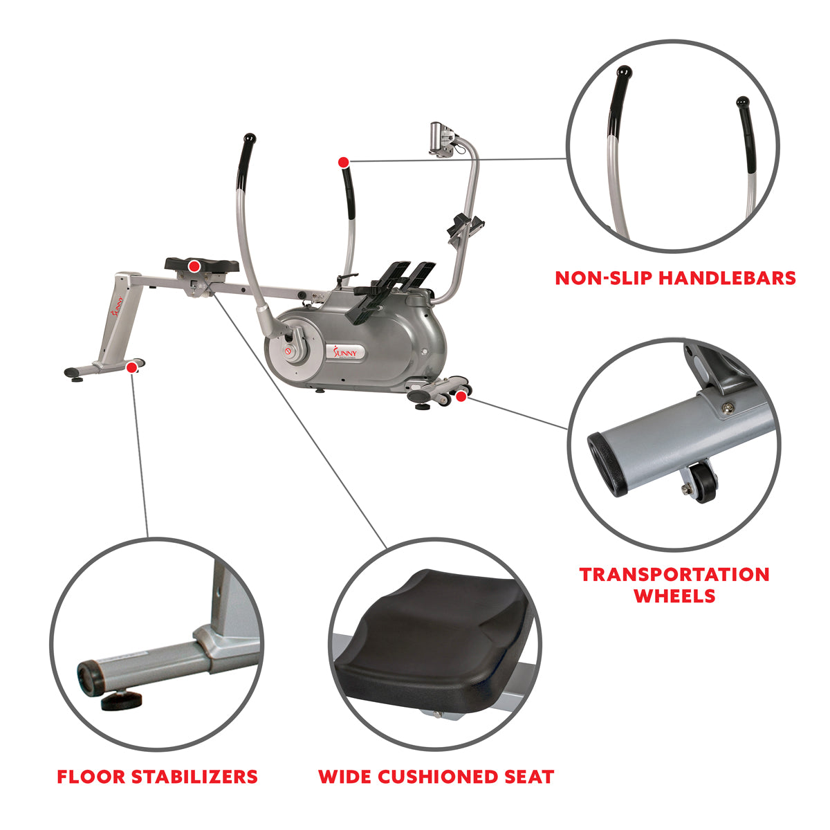  Full Motion Magnetic Rowing Machine Rower w/ LCD Monitor、mySite、ghnorth