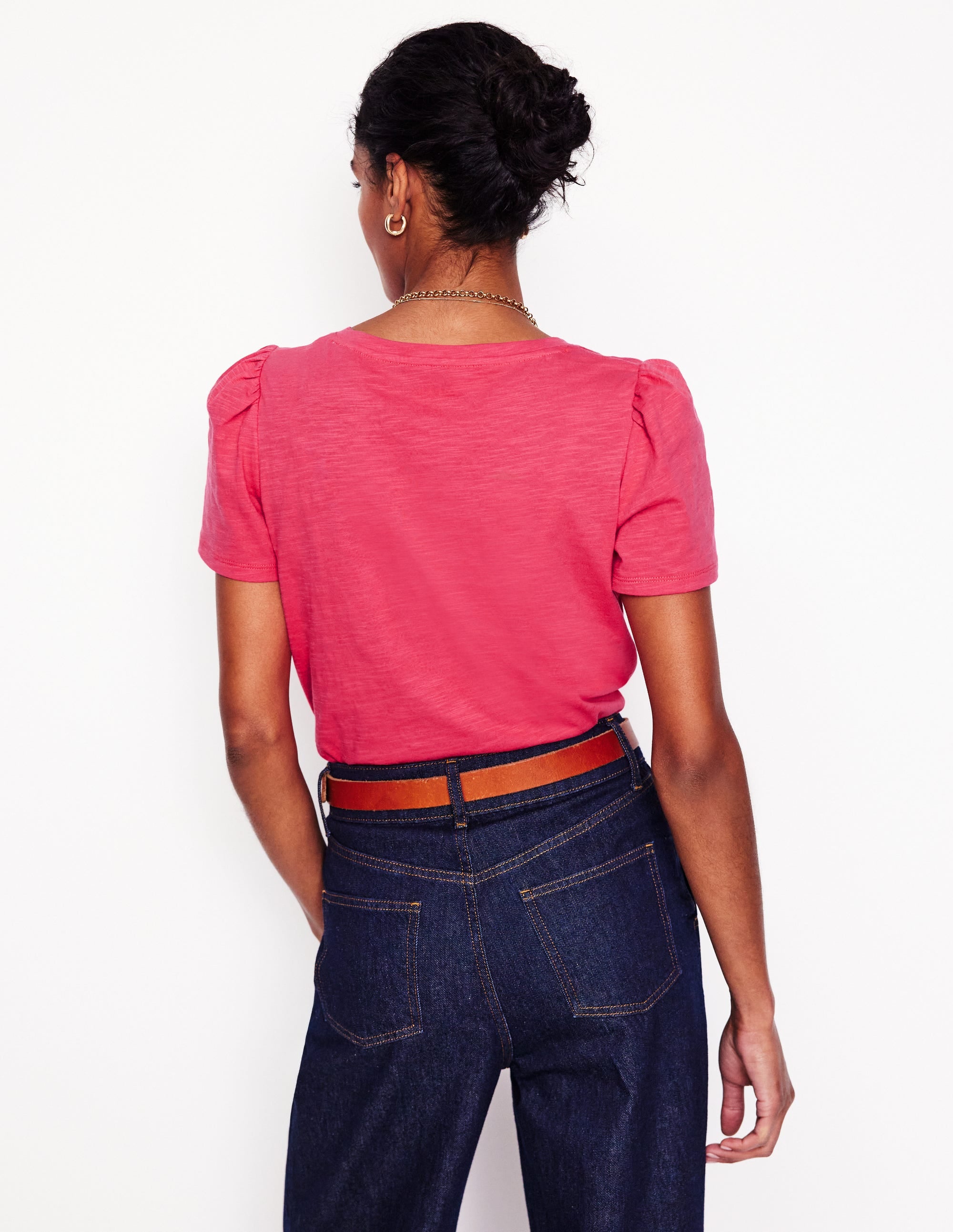  Short Sleeve V Neck T-shirt-Camelia Pink、mySite、ashleygrahame