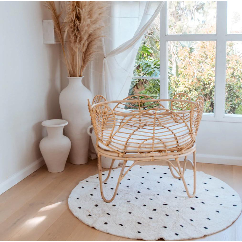 Cotton Berber Going Dotty Black Round Washable Area Rug、mySite、gigharbornorthrealestate