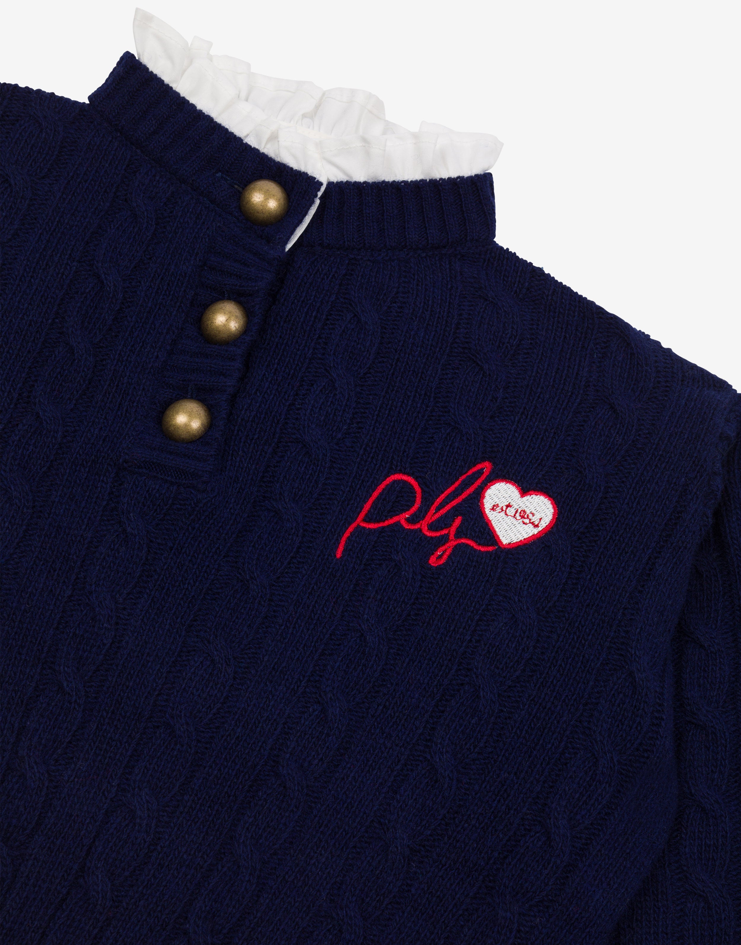 Kids maglione con ricamo e ruches、mySite、aoinhome