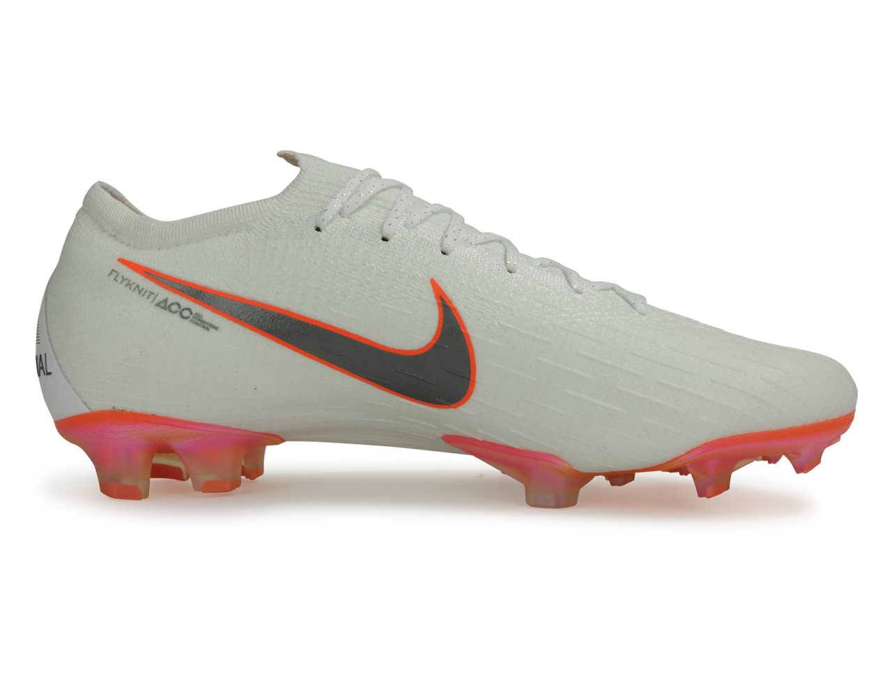 Nike Men's Mercurial Vapor 12 Elite FG White/Metallic Cool Grey/Total Orange、mySite、noshort