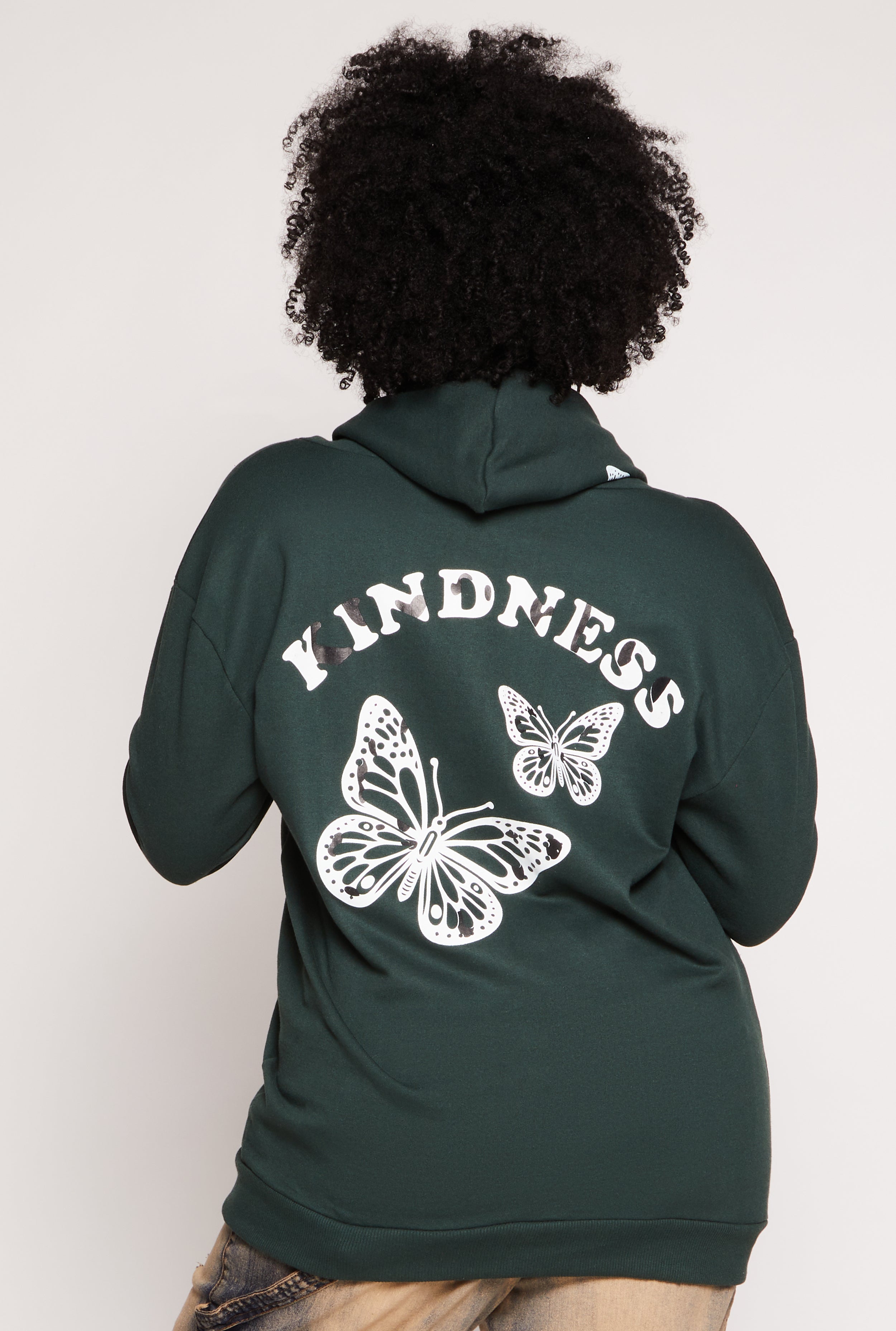 Plus Size Butterfly Kindness Graphic Hoodie、mySite、camillekostekn