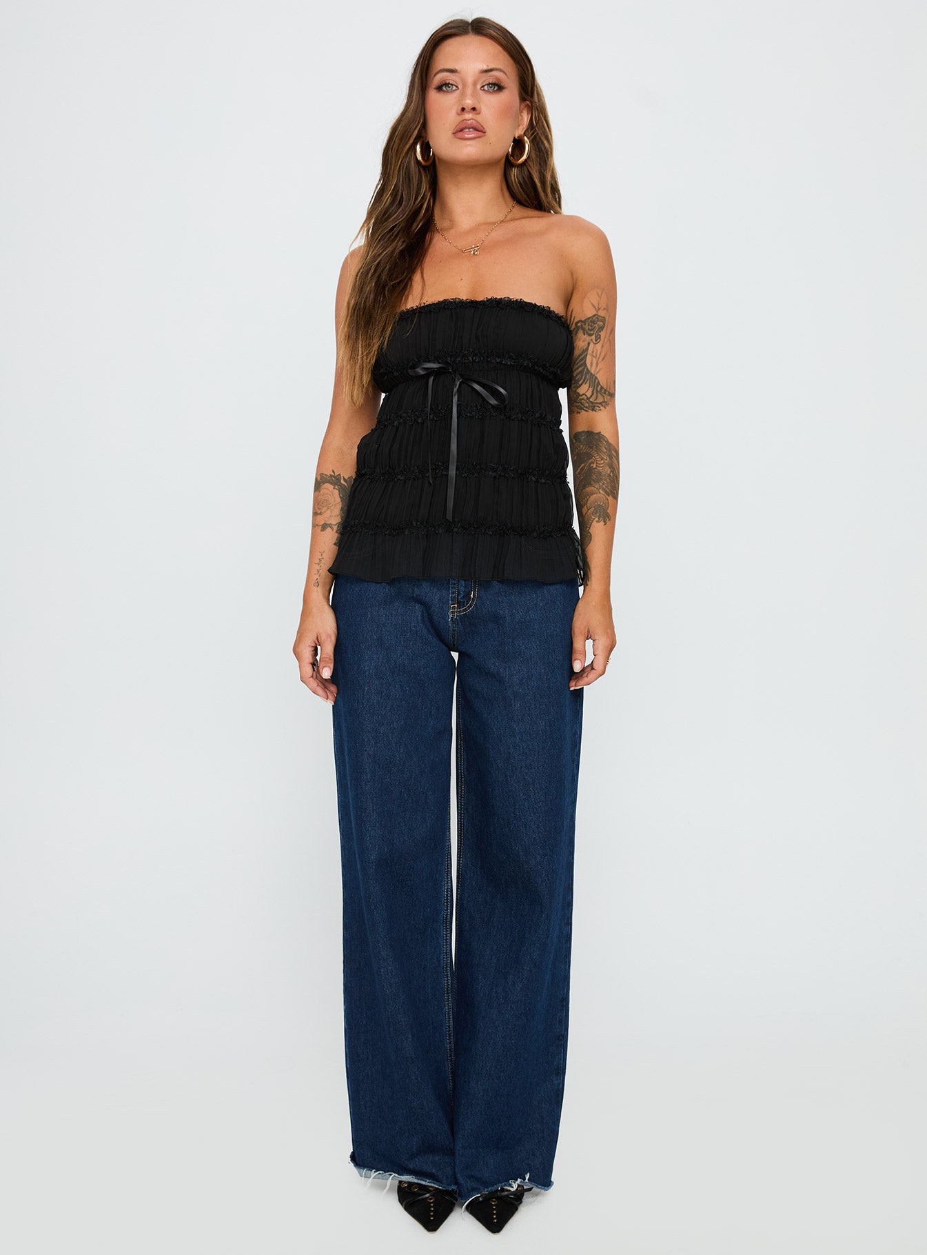 Avelina Strapless Top Black、mySite、solidvoid