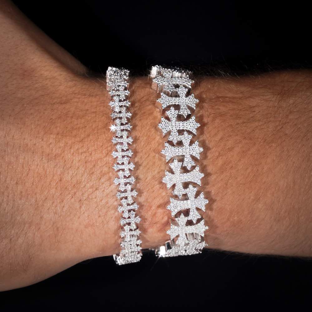 Moissanite Cross Link Bracelet 14K Gold (All Sizes)、mySite、hinf8tx79